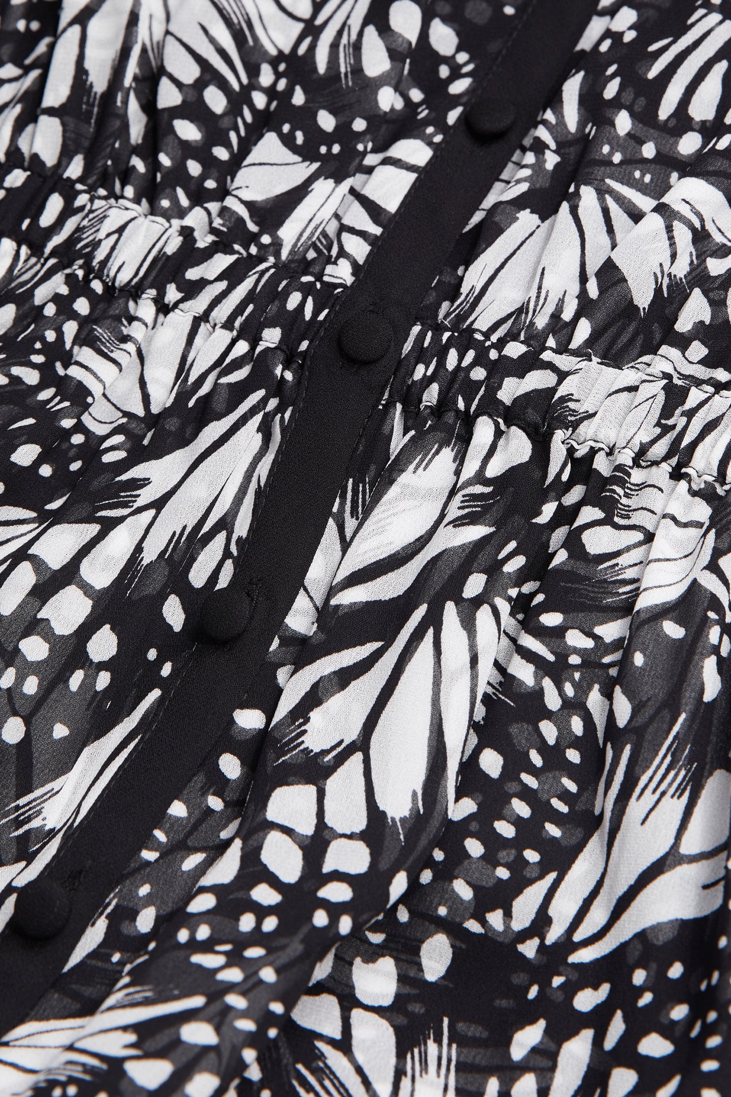 LONG-SLEEVED BUTTON-DOWN DRESS BLACK WHITE 7