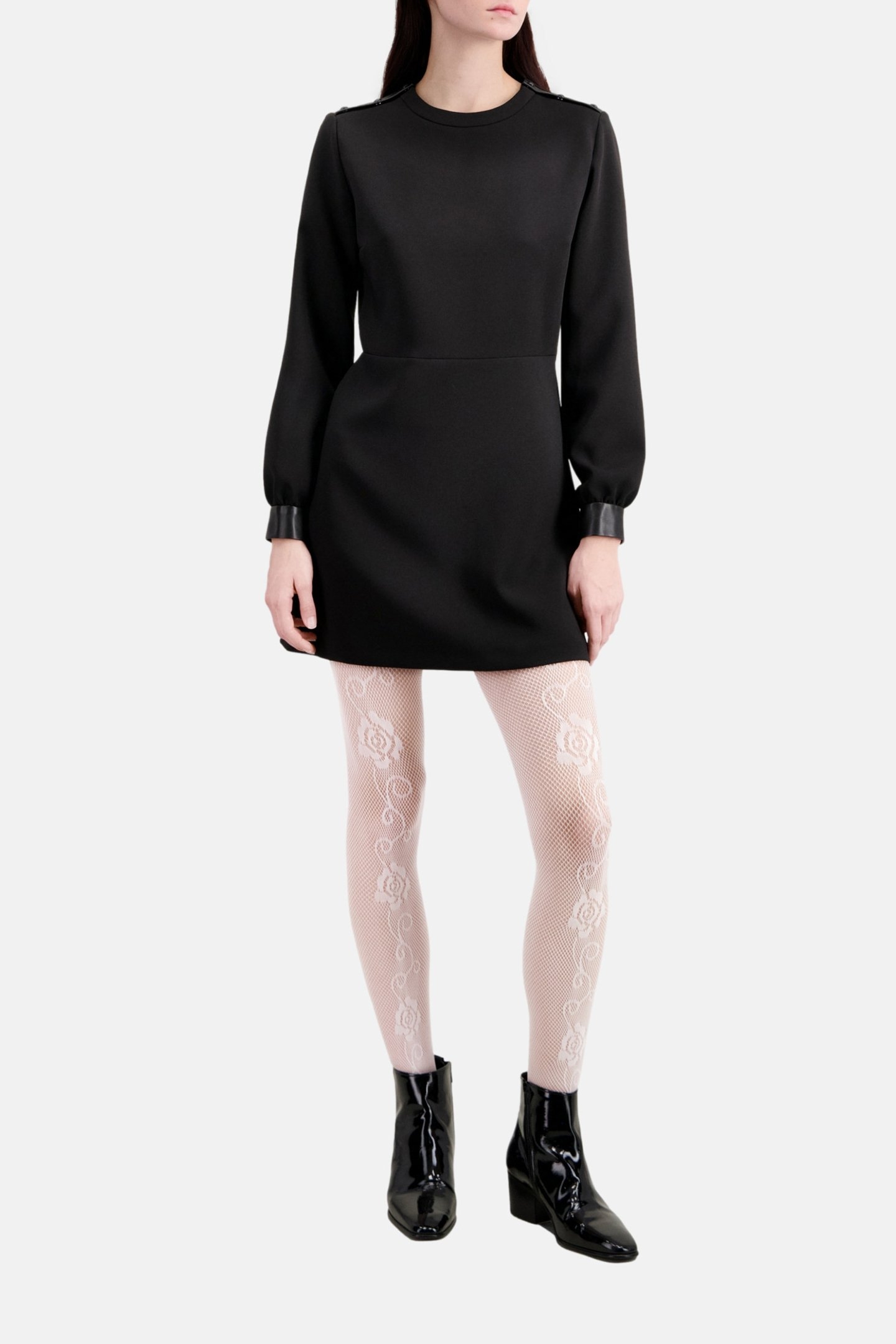 SHORT DRESS ML SHOULDER SNAPS BLACK 5