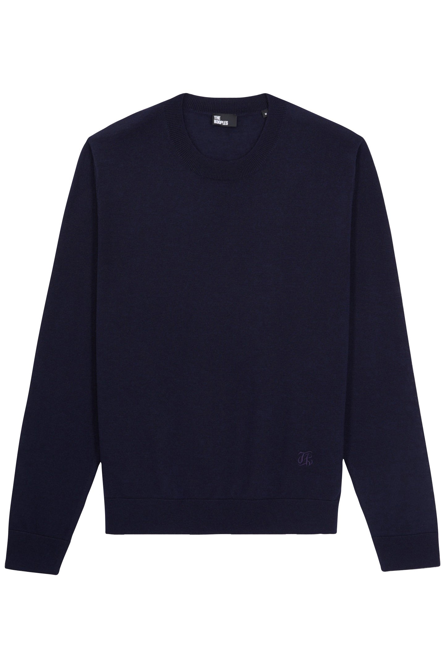 PULLOVER WITH LEATHER INLAYS NAVY 3