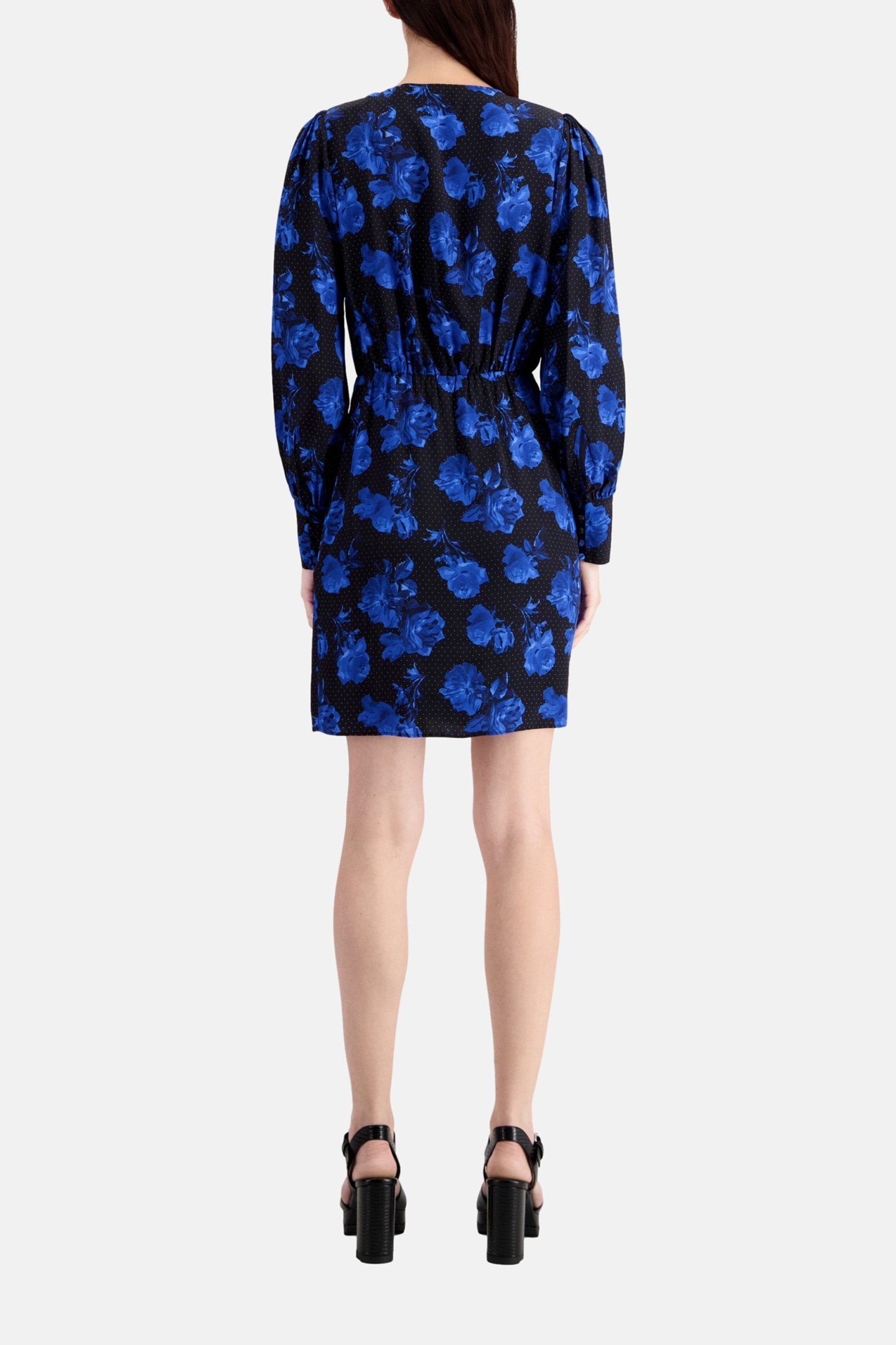 SHORT WRAP DRESS BLACK BLUE 3