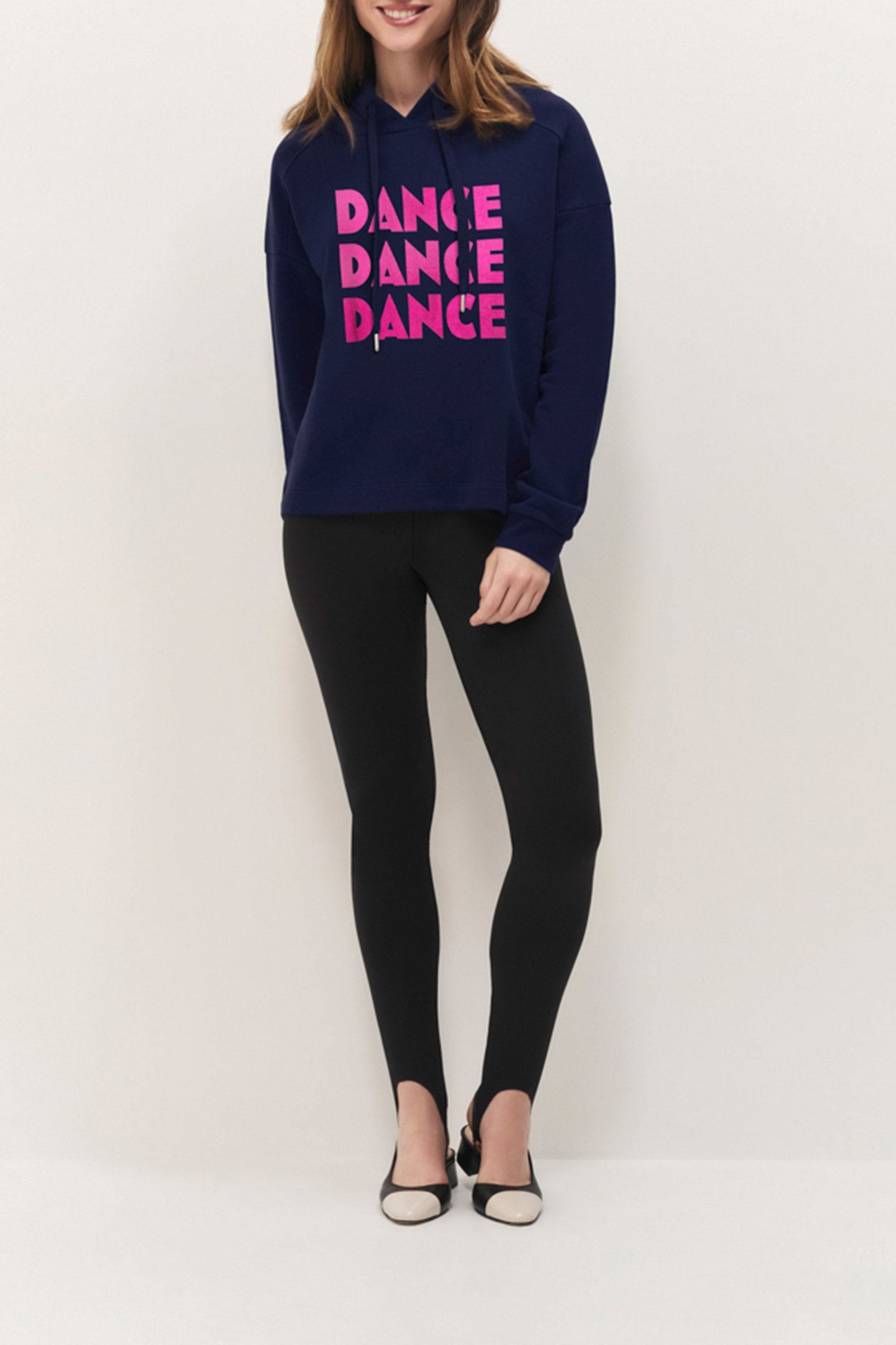 MAORI - NAVY BLUE HOODIE WITH FLOCKED VELVET DANCER PRINT 3