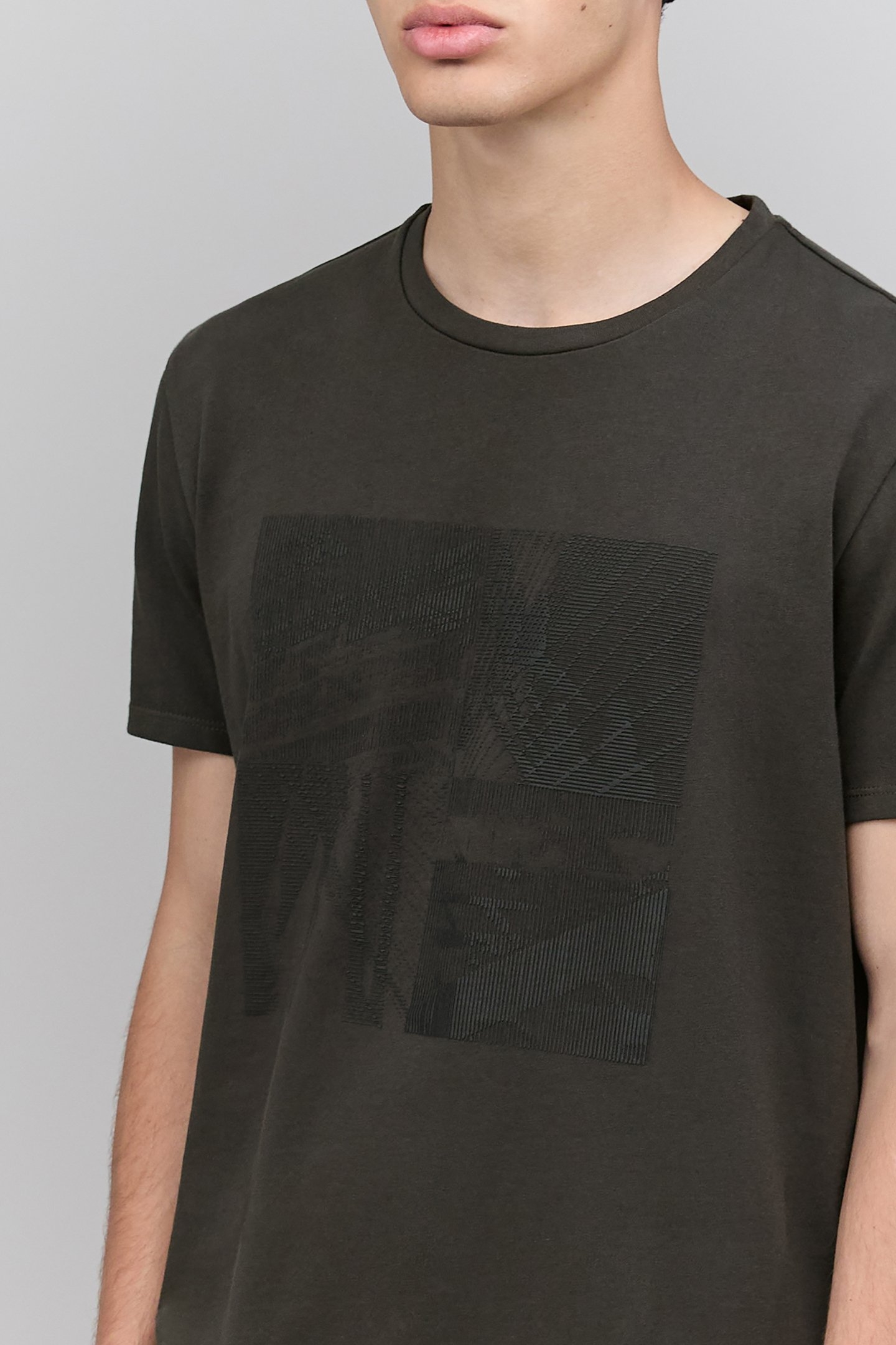 DARK GREEN DRY FAST T-SHIRT WITH RUBBER IMAGE 5