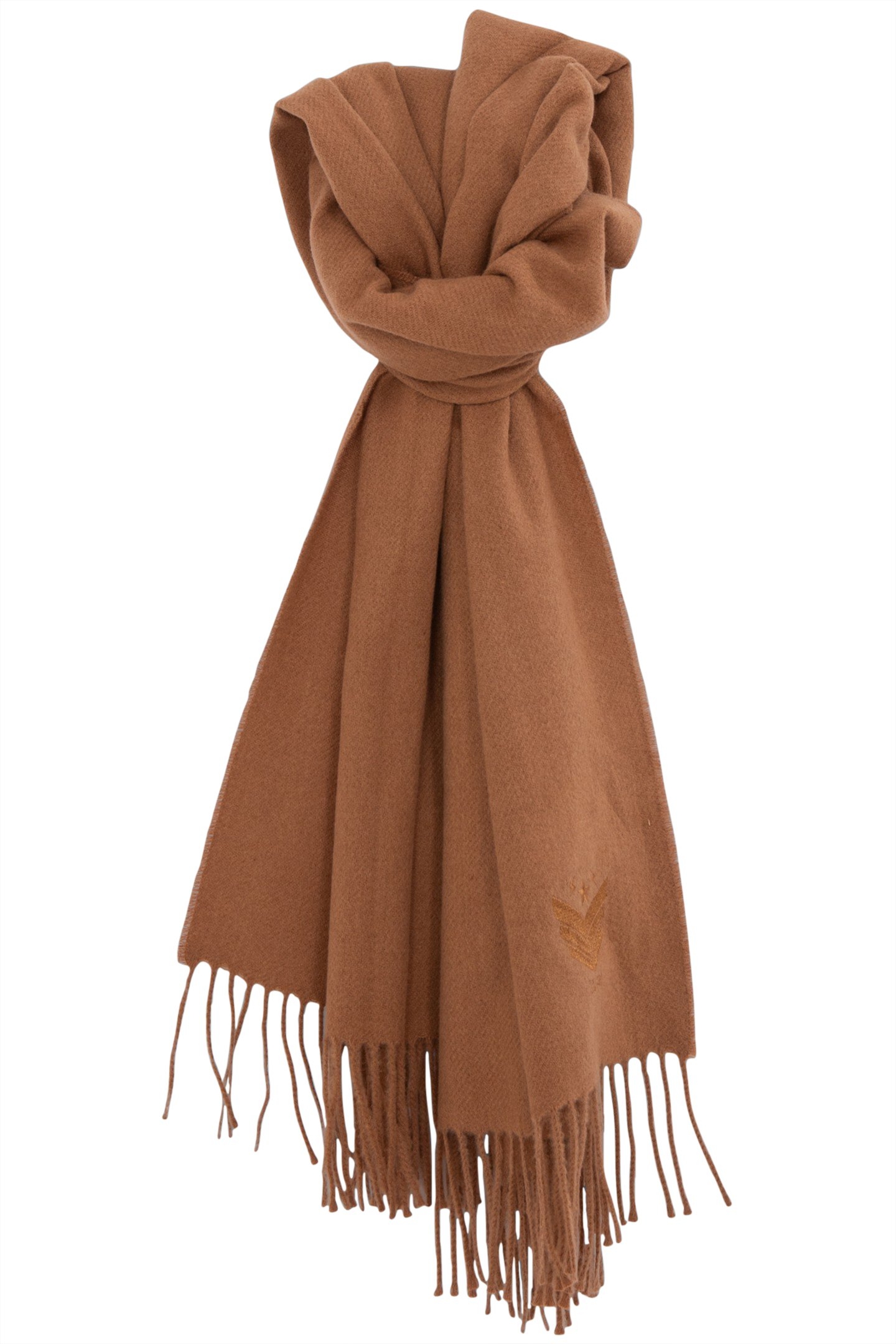 CAMEL STOLE WITH HERRINGBONE EMBROIDERY 1