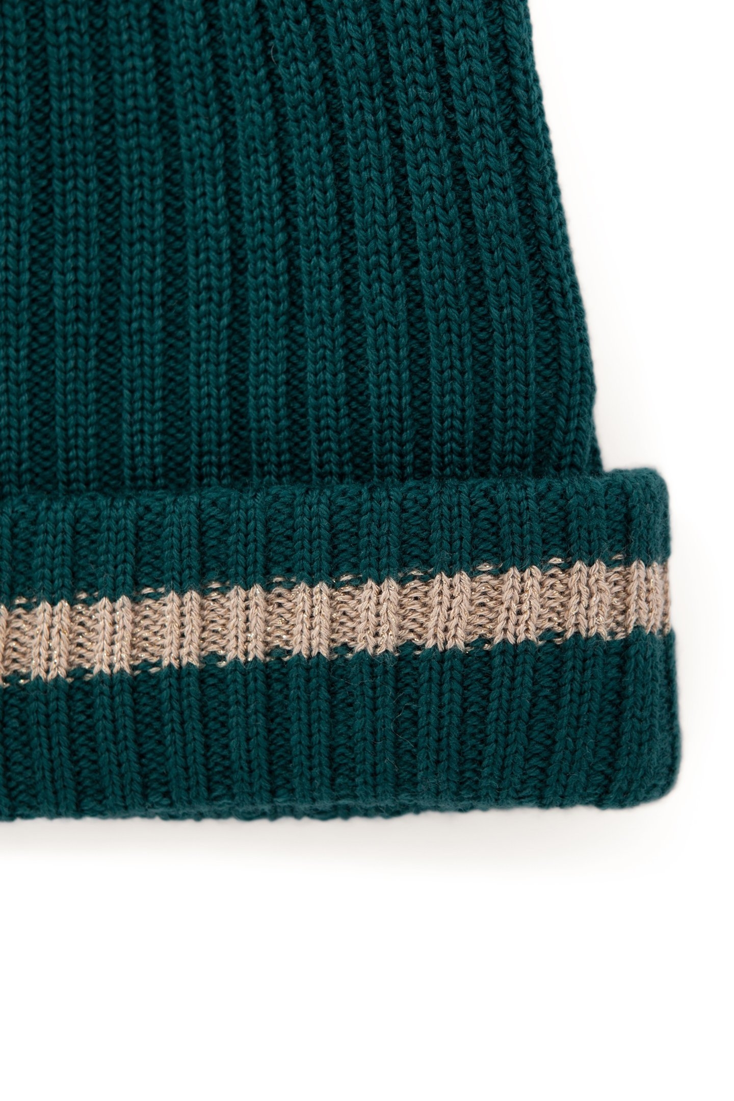 LAFRANÇAISE MIDNIGHT GREEN RIBBED KNIT BEANIE 3