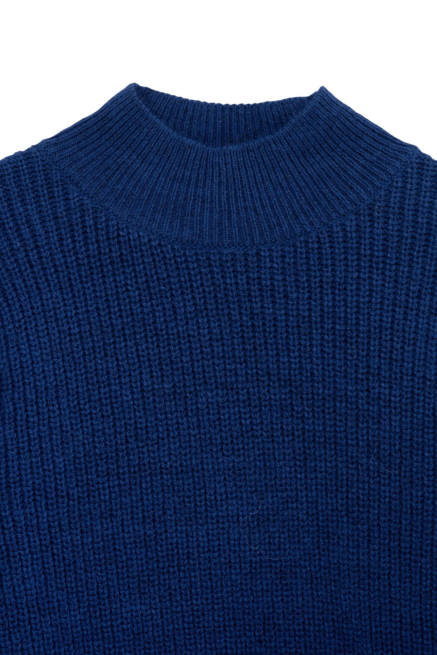 BLUE STAND-UP COLLAR SWEATER 4