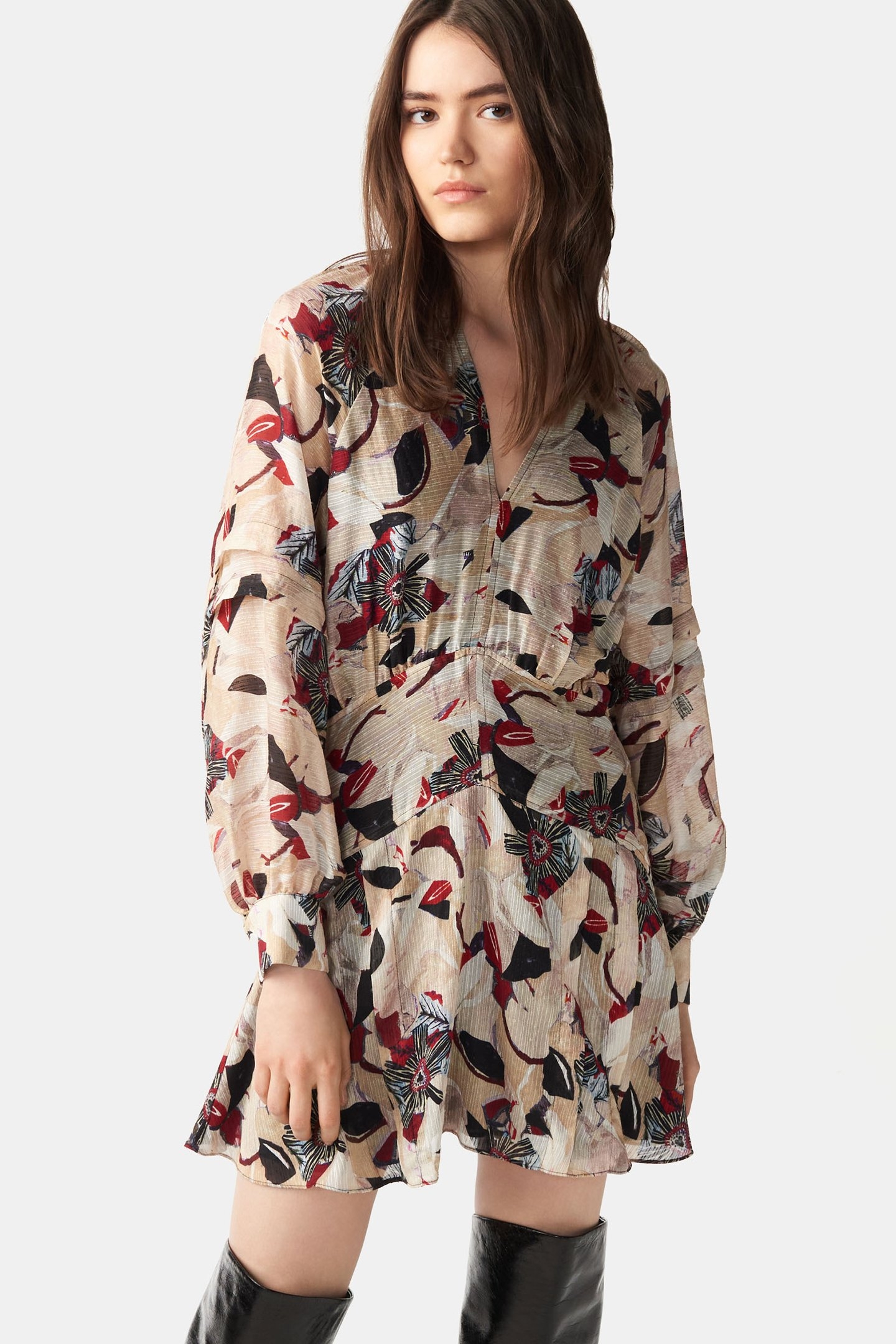 DARSA DRESS BEIGE MULTICO 1