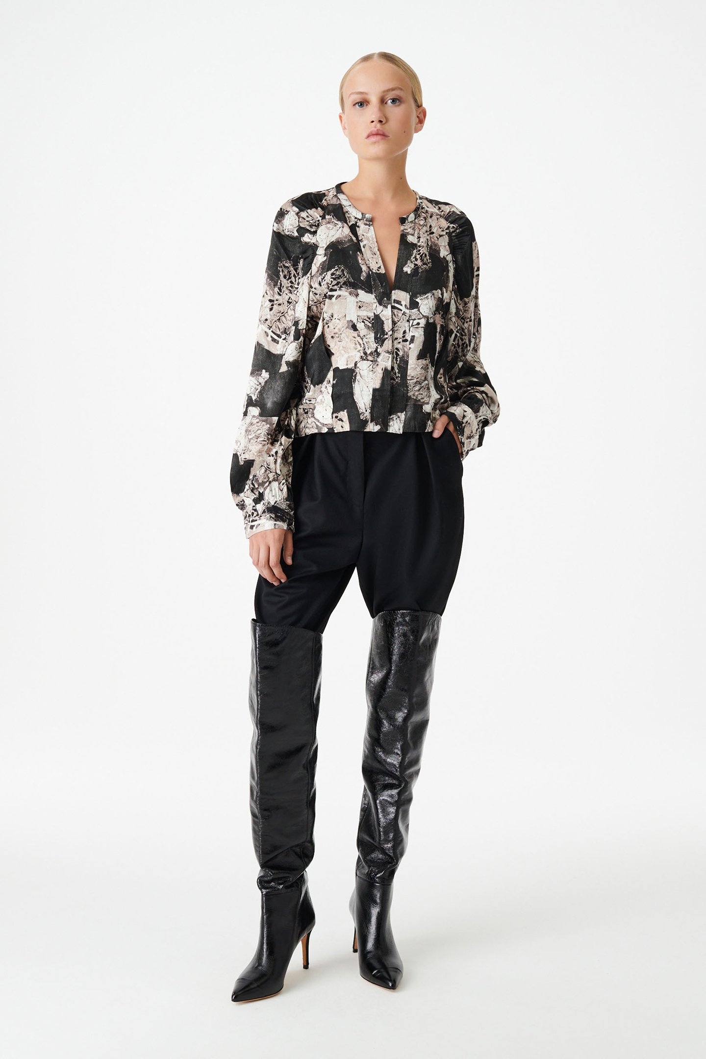 NAYAR TOP BLACK/BEIGE 2