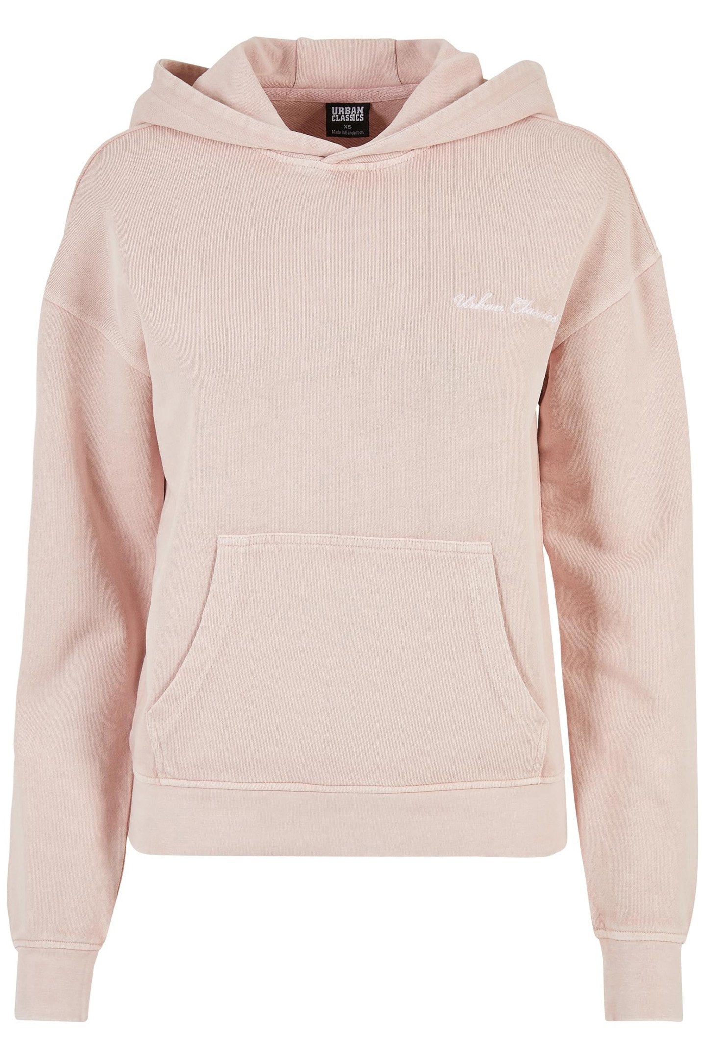 LADIES SMALL EMBROIDERY TERRY HOODY PINK 1