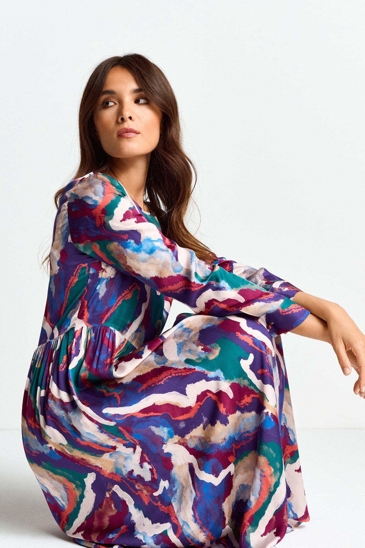 PRINTED MAXI DRESS RUBY RED 4