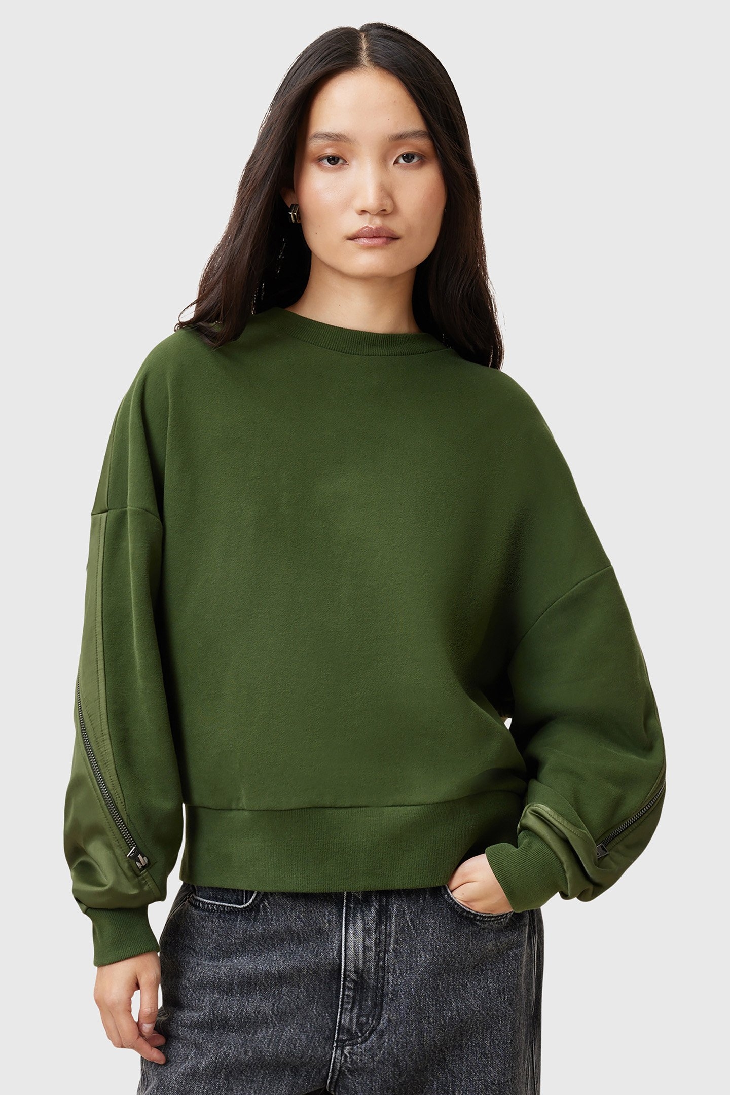 PEGGY ZIP SWEATSHIRT RIFLE GREEN 1