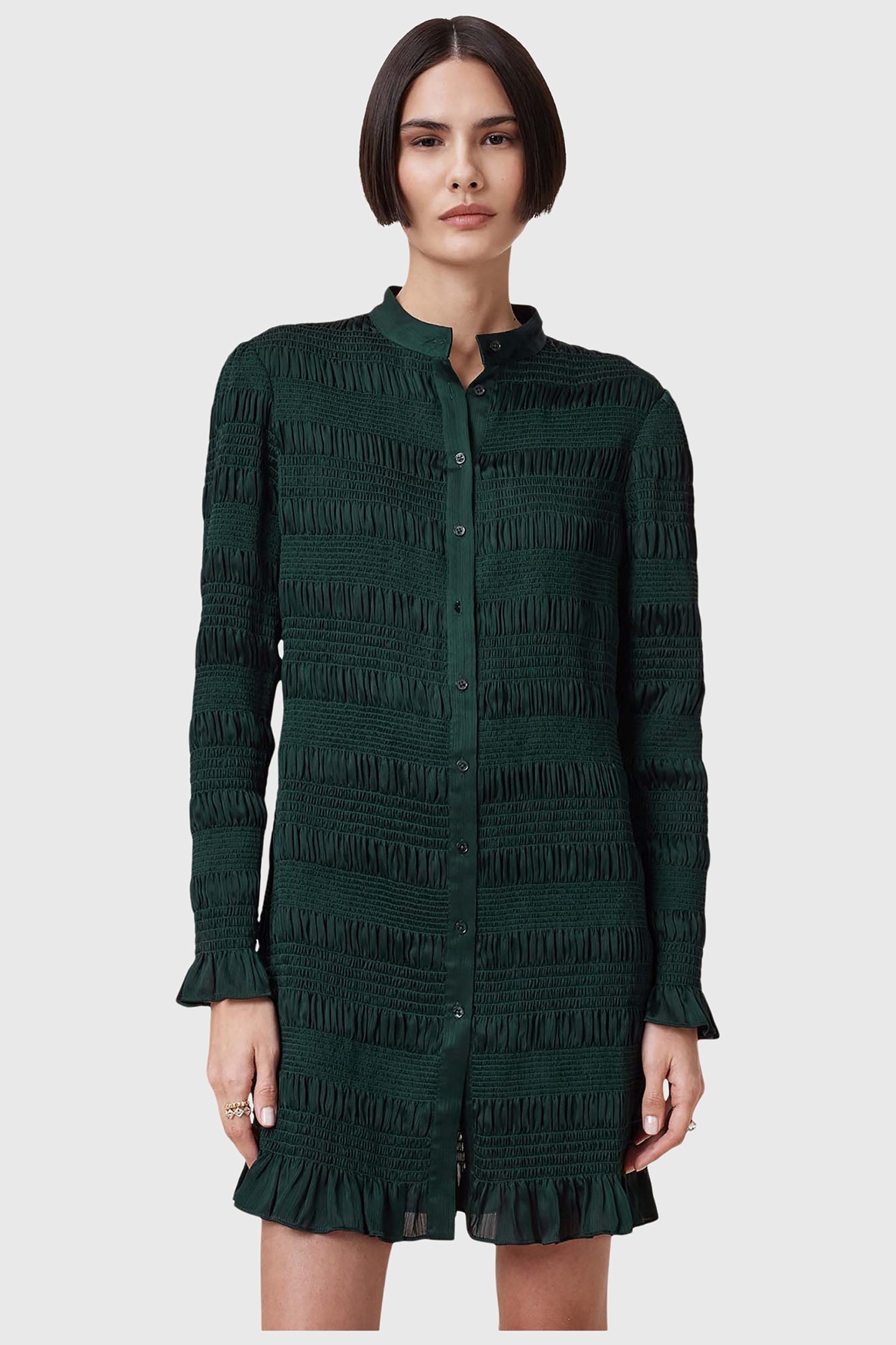 MEG MINI DRESS DARK FOREST GREEN 1