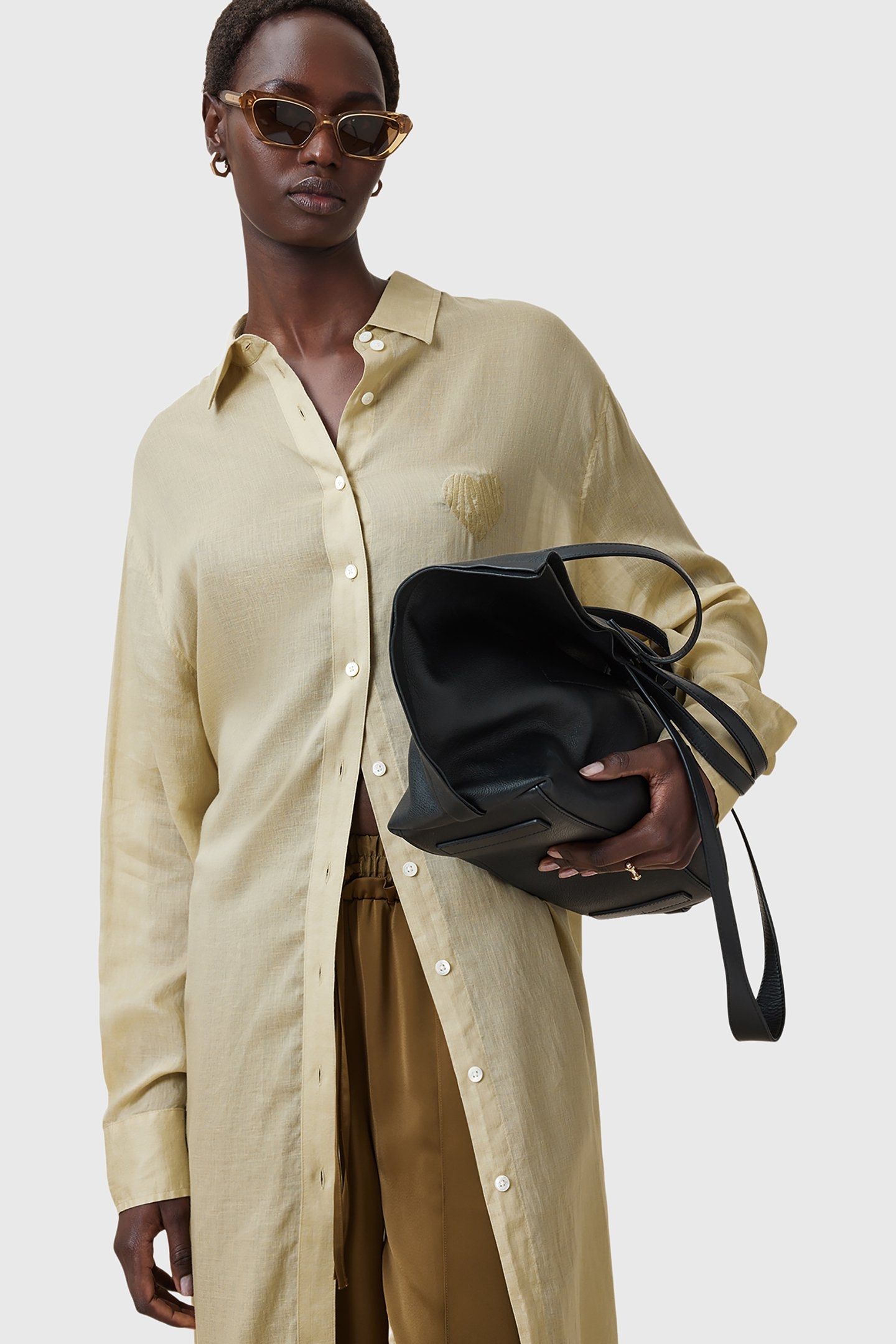 EZRA SHIRT DRESS OLIVE YELLOW 6