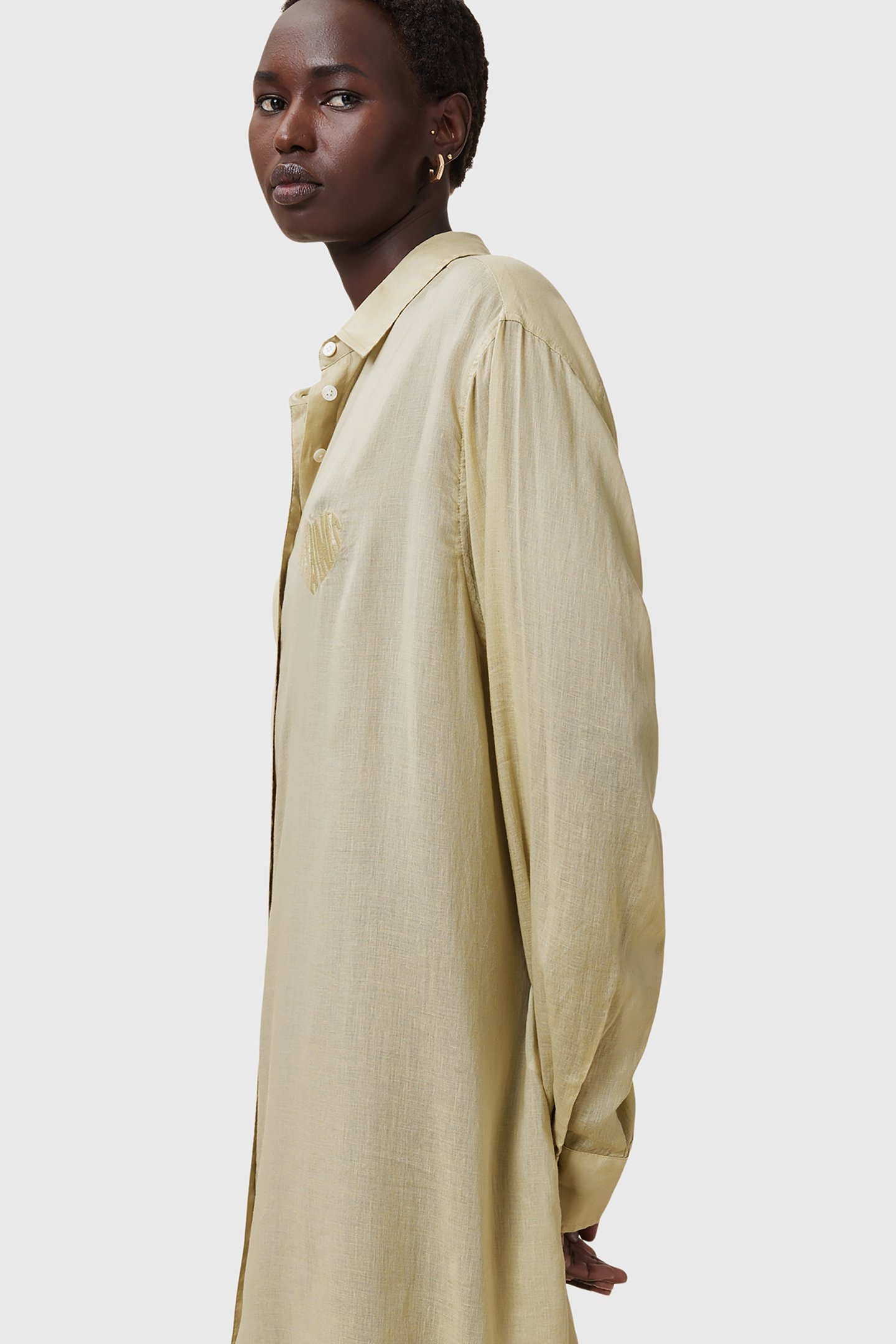 EZRA SHIRT DRESS OLIVE YELLOW 5