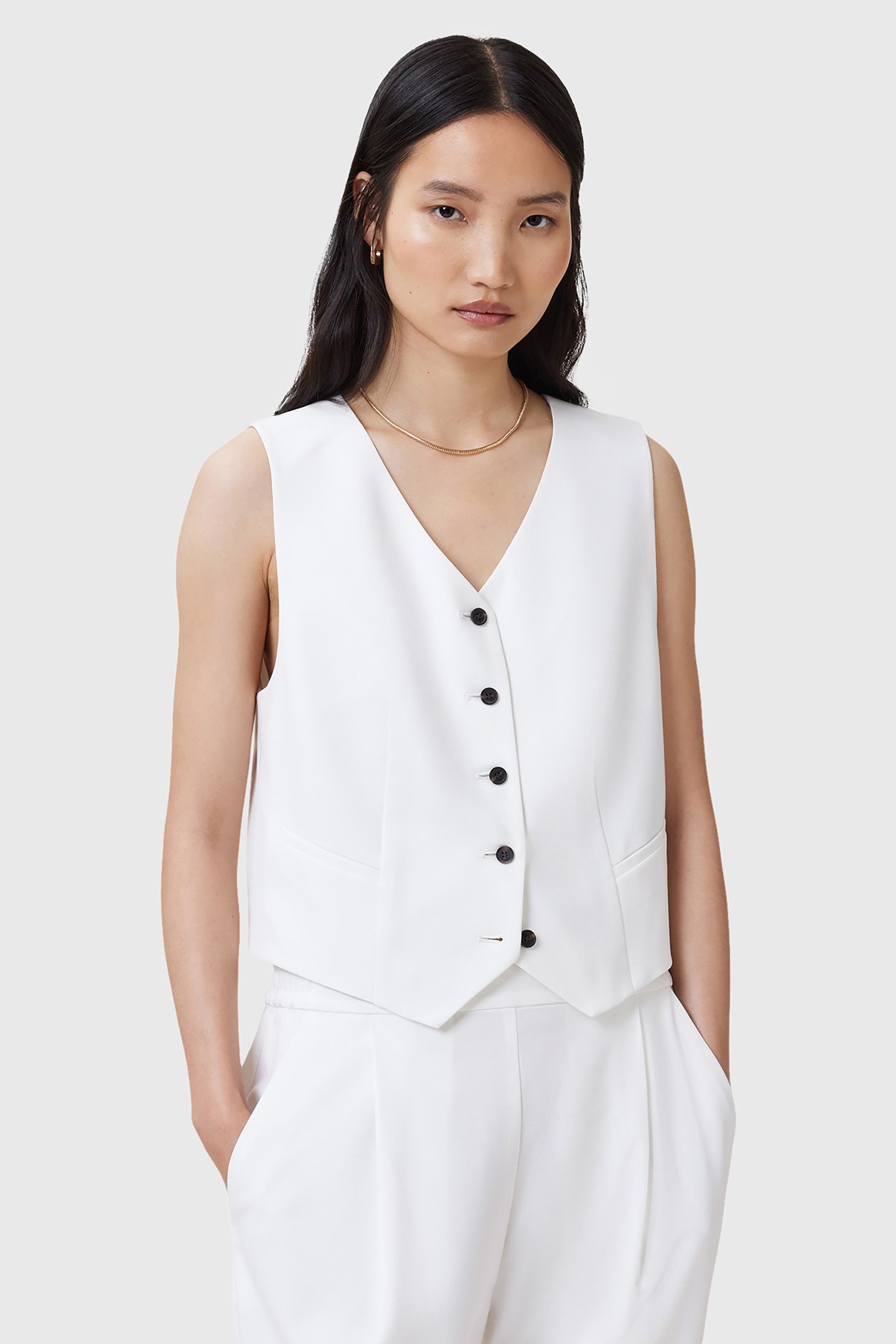ALEIDA TRI WAISTCOAT WHITE 1