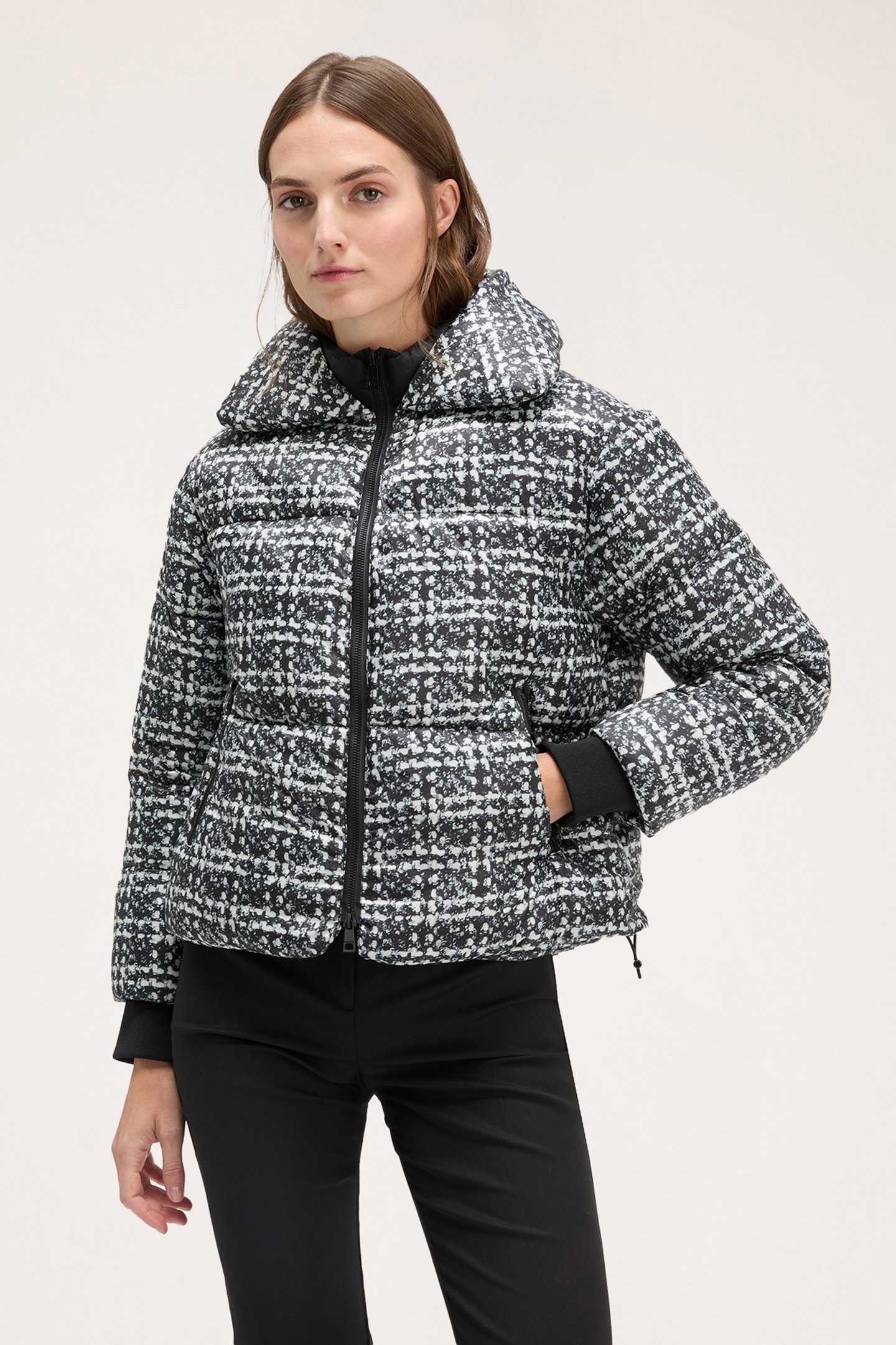 PRINTED PADDED JACKET WITH ZIP BLACK 1
