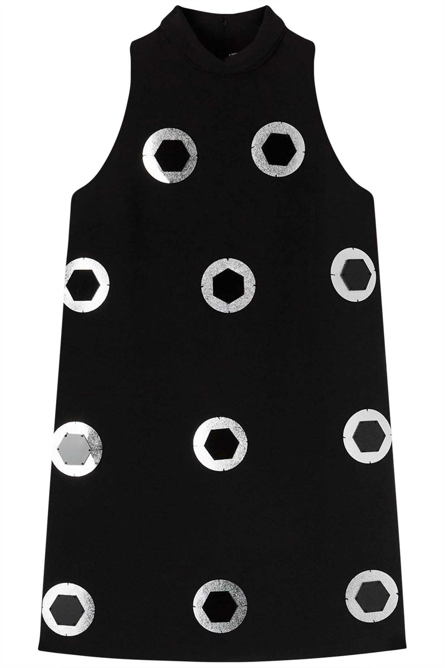 FLARED DRESS WITH EMBROIDERED DETAILS BLACK 4