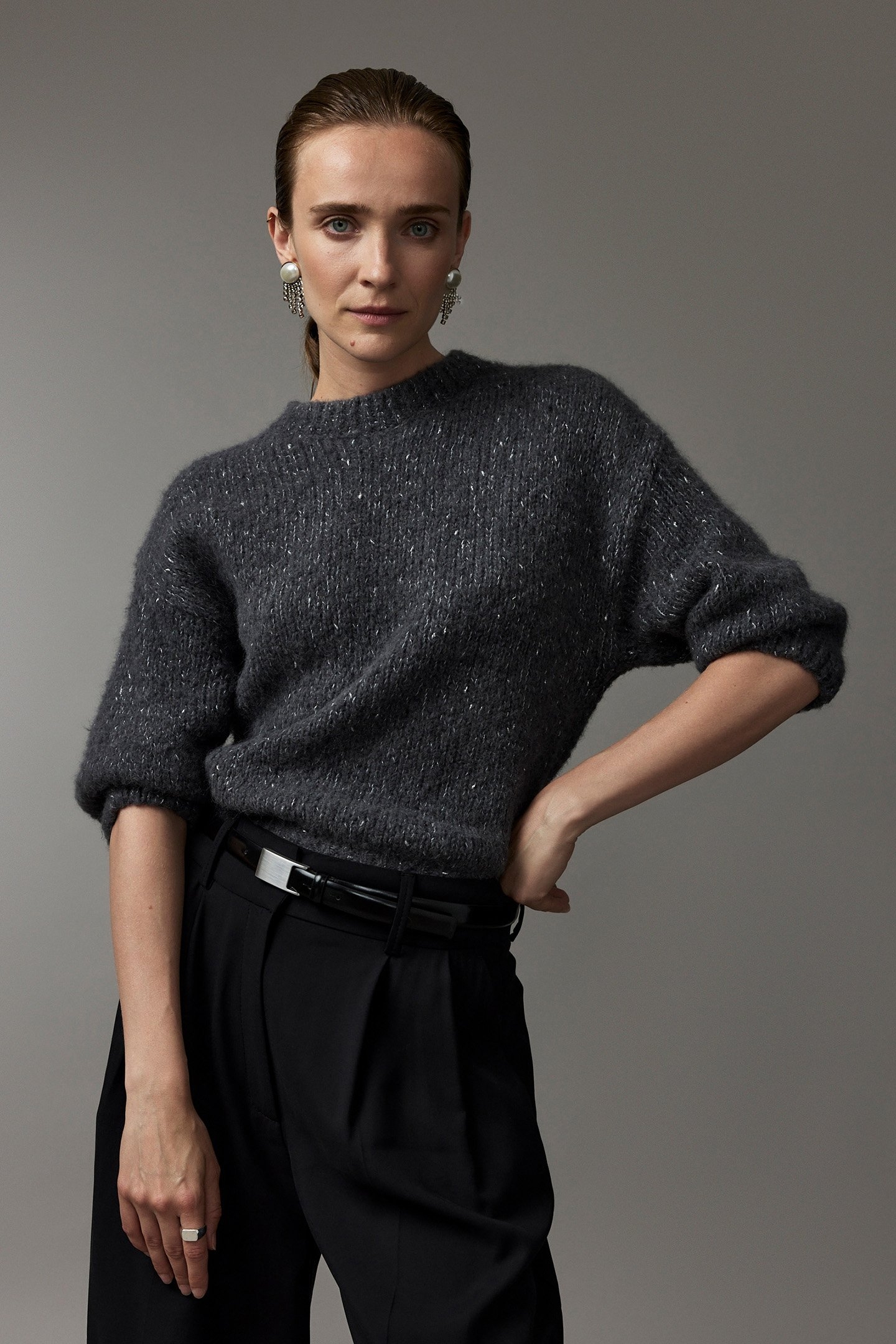 NICOLE PULLOVER MID GREY 1