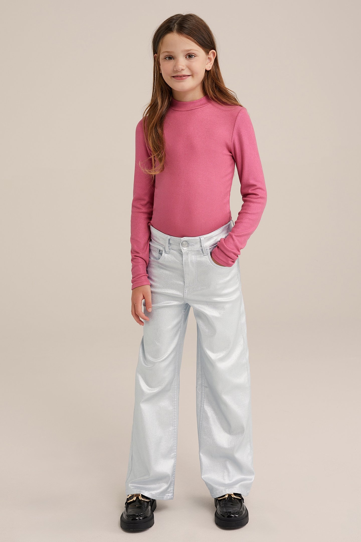 5-POCKET MID WAIST SILVER 2