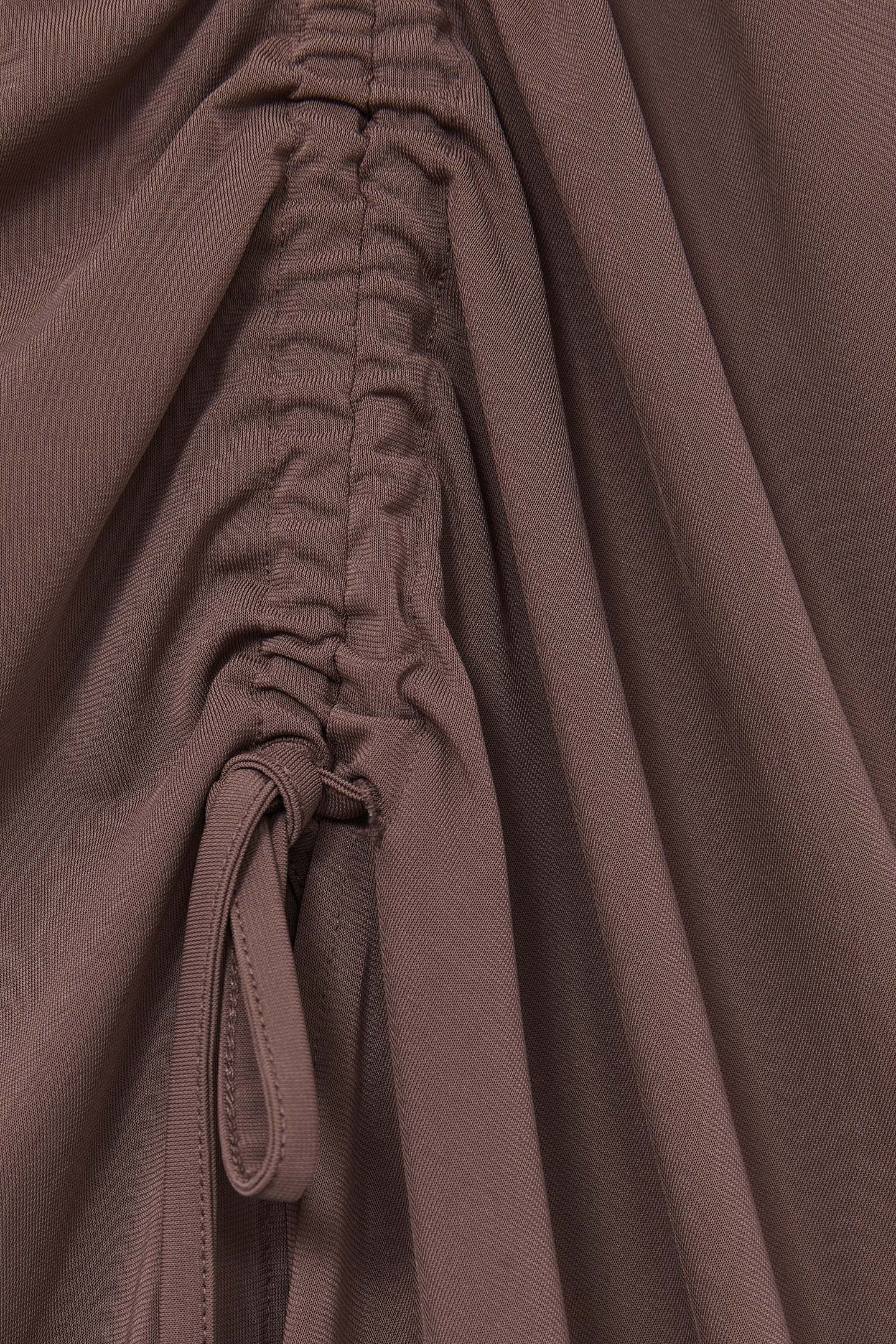 RUCHED MIDI SKIRT MINK 5