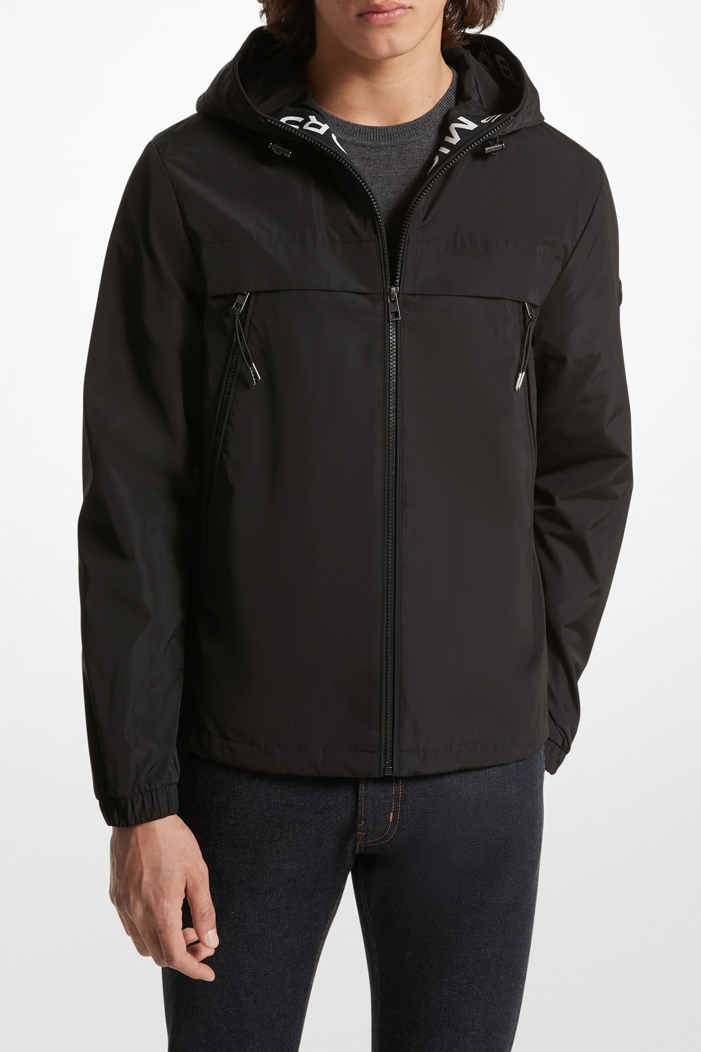 LOGO TAPE WINDBREAKER BLACK 1