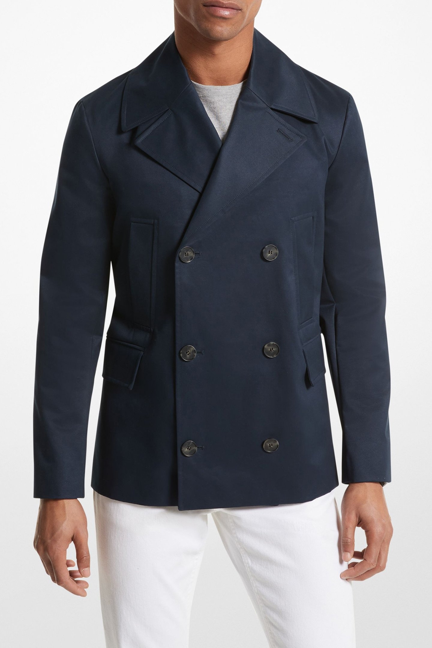 COTTON PEACOAT IN MIDNIGHT BLUE 1