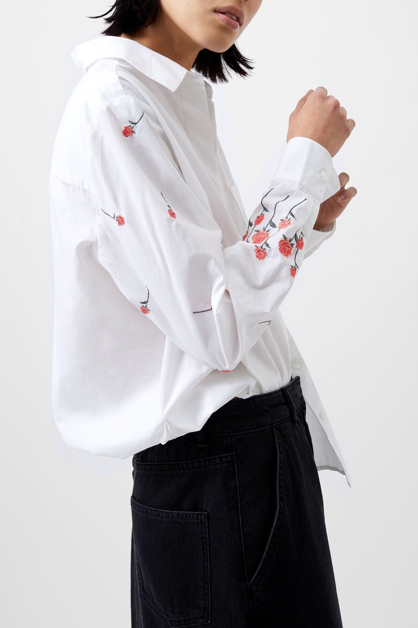 EMB DETAIL SHIRT WHITE/CAYENNE 3