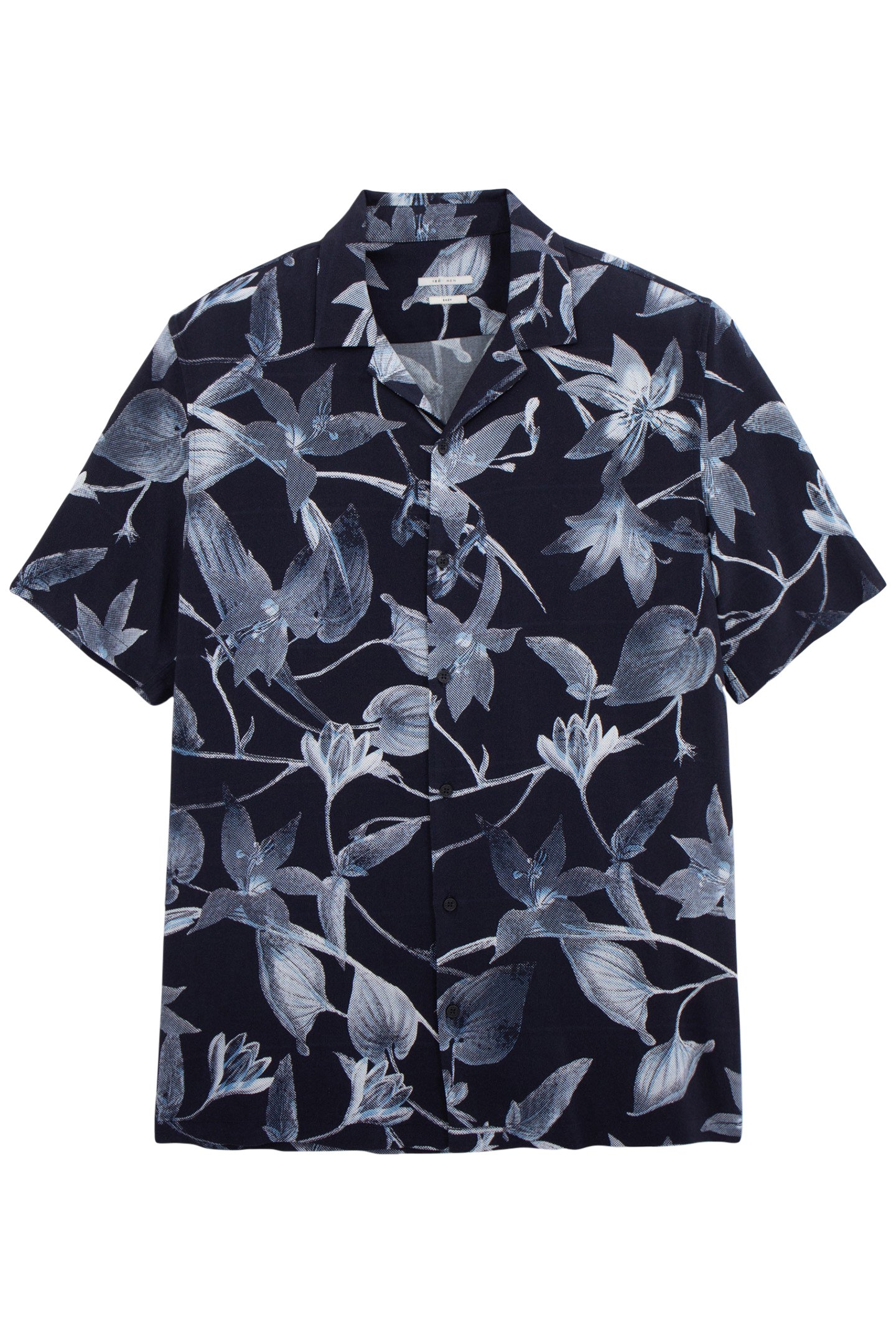 REGULAR INDIGO MAXI LEAF PRINT SHIRT INDIGO 5
