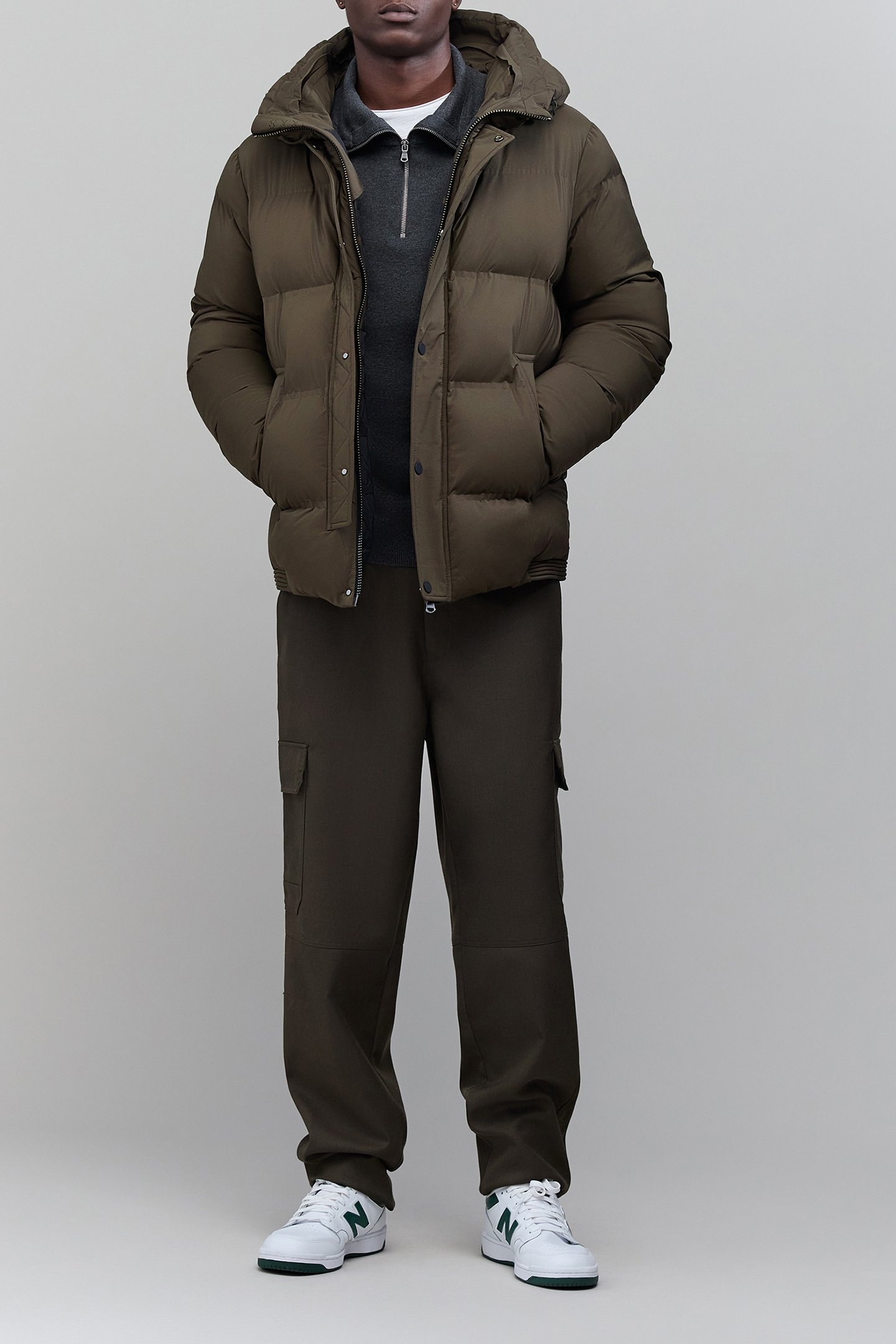 DARK KHAKI QUILTED PADDED JACKET DARK KAKI 1