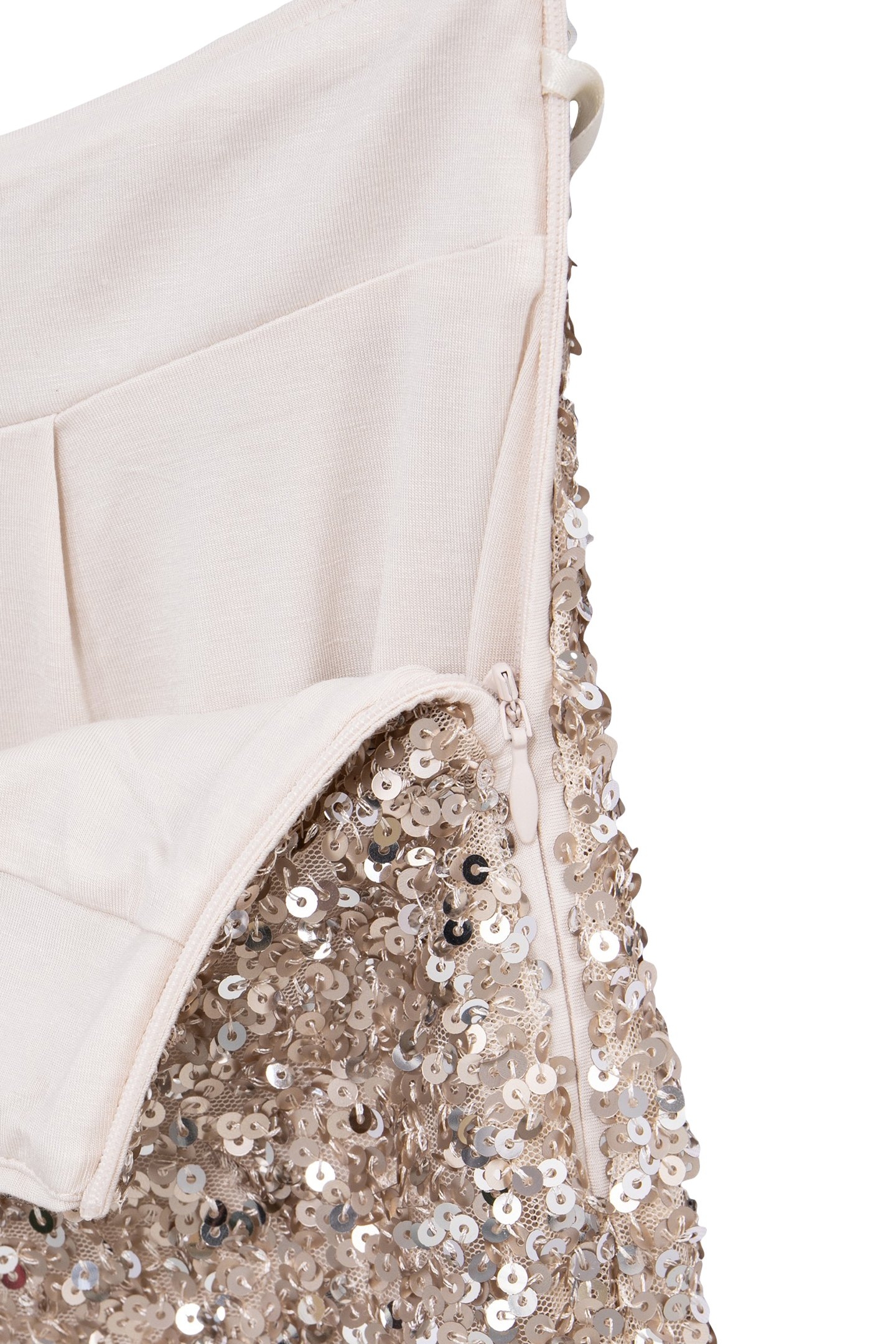 SEQUIN-EMBROIDERED CHAMPAGNE SKIRT CHAMPAGNE 8