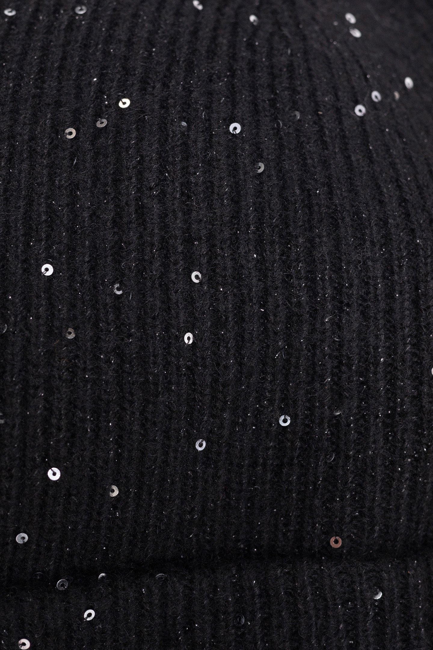 GIRL'S BLACK SEQUINED KNIT HAT 6