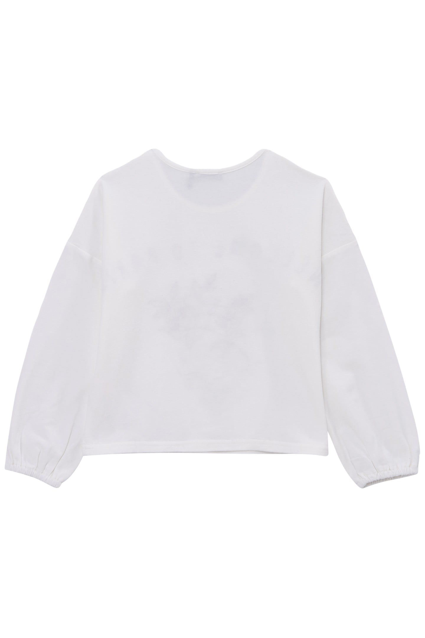 GIRL'S ECRU T-SHIRT WITH MESSAGE AND FLOWER EMBROIDERY 2