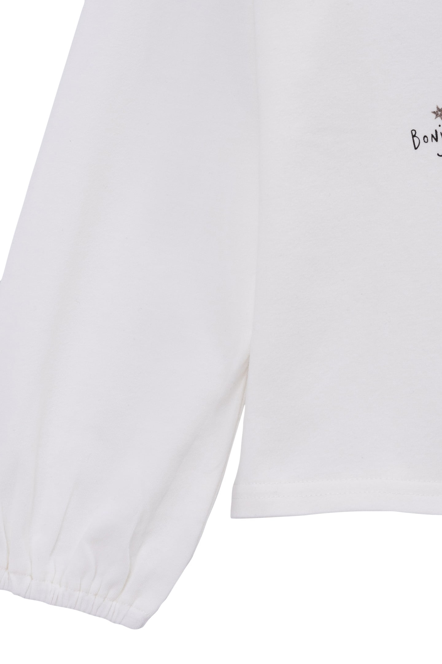 GIRL'S ECRU T-SHIRT WITH MESSAGE AND FLOWER EMBROIDERY 3