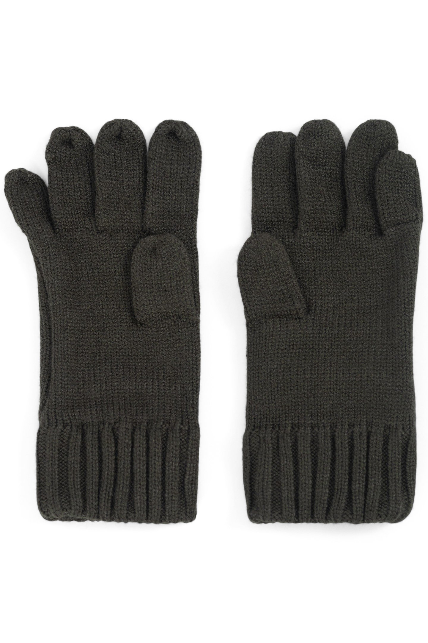 BOY'S KHAKI RECYCLED KNIT GLOVES 2
