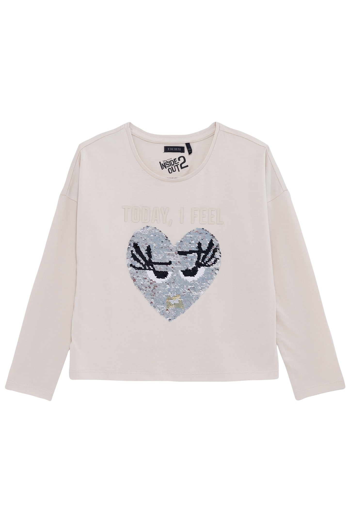 GIRL'S ECRU ORGANIC REVERSIBLE SEQUIN VICE-VERSA T-SHIRT 1