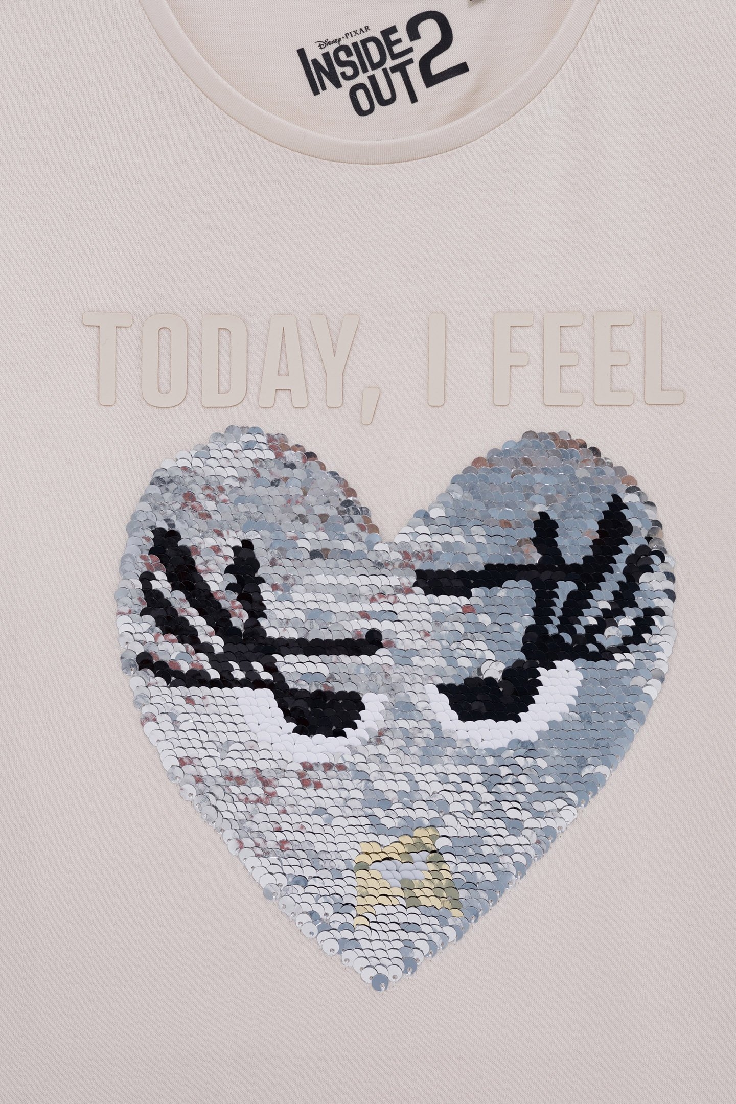 GIRL'S ECRU ORGANIC REVERSIBLE SEQUIN VICE-VERSA T-SHIRT 7