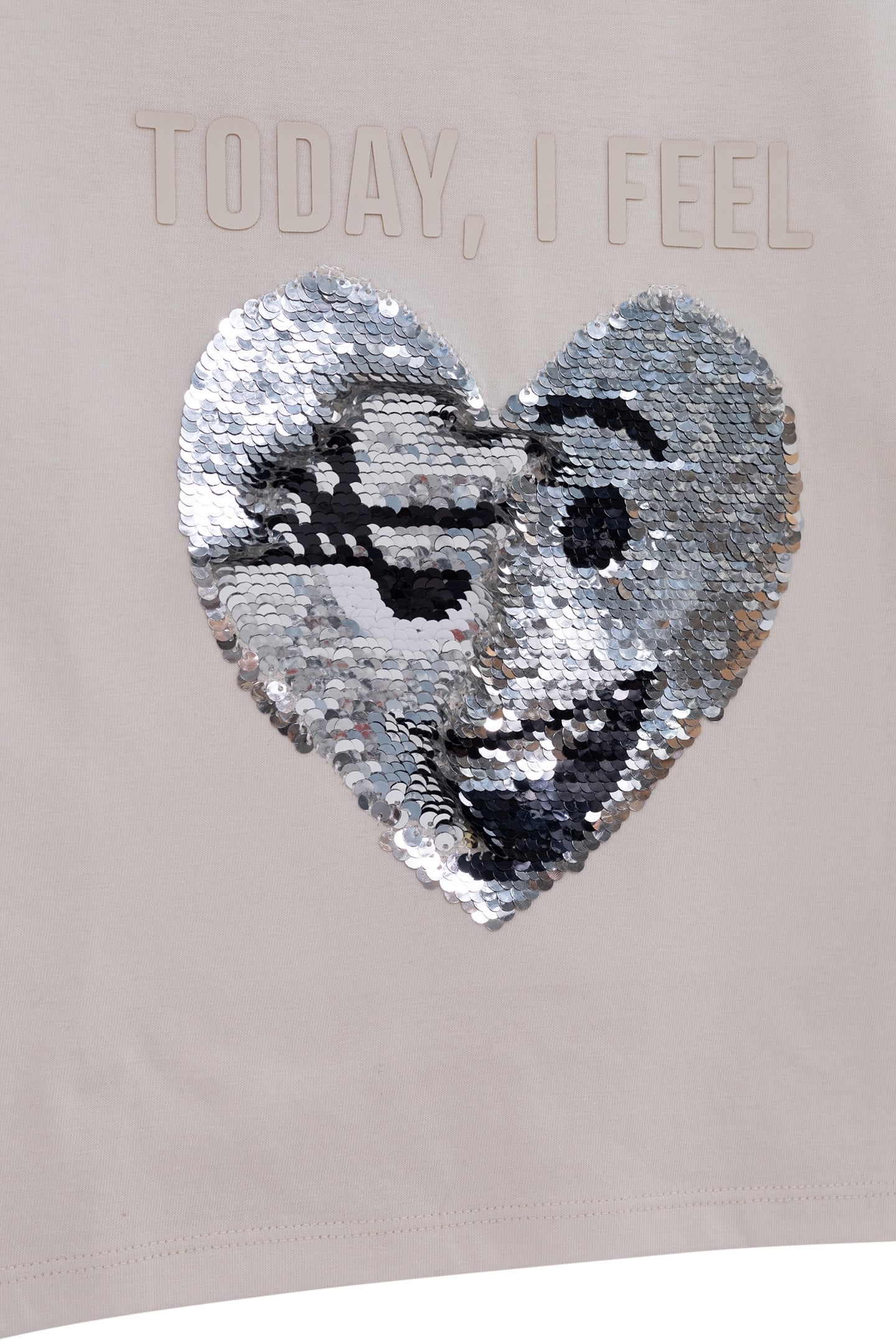 GIRL'S ECRU ORGANIC REVERSIBLE SEQUIN VICE-VERSA T-SHIRT 5