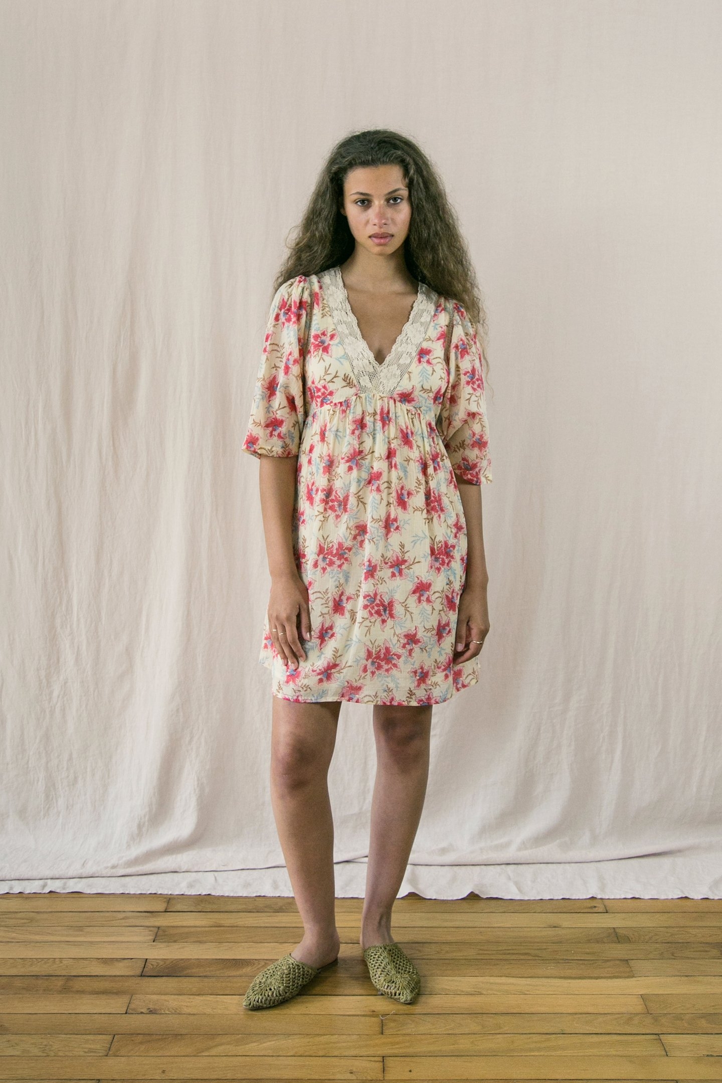 DRESS OTTI RASPBERRY FLOWERS 1