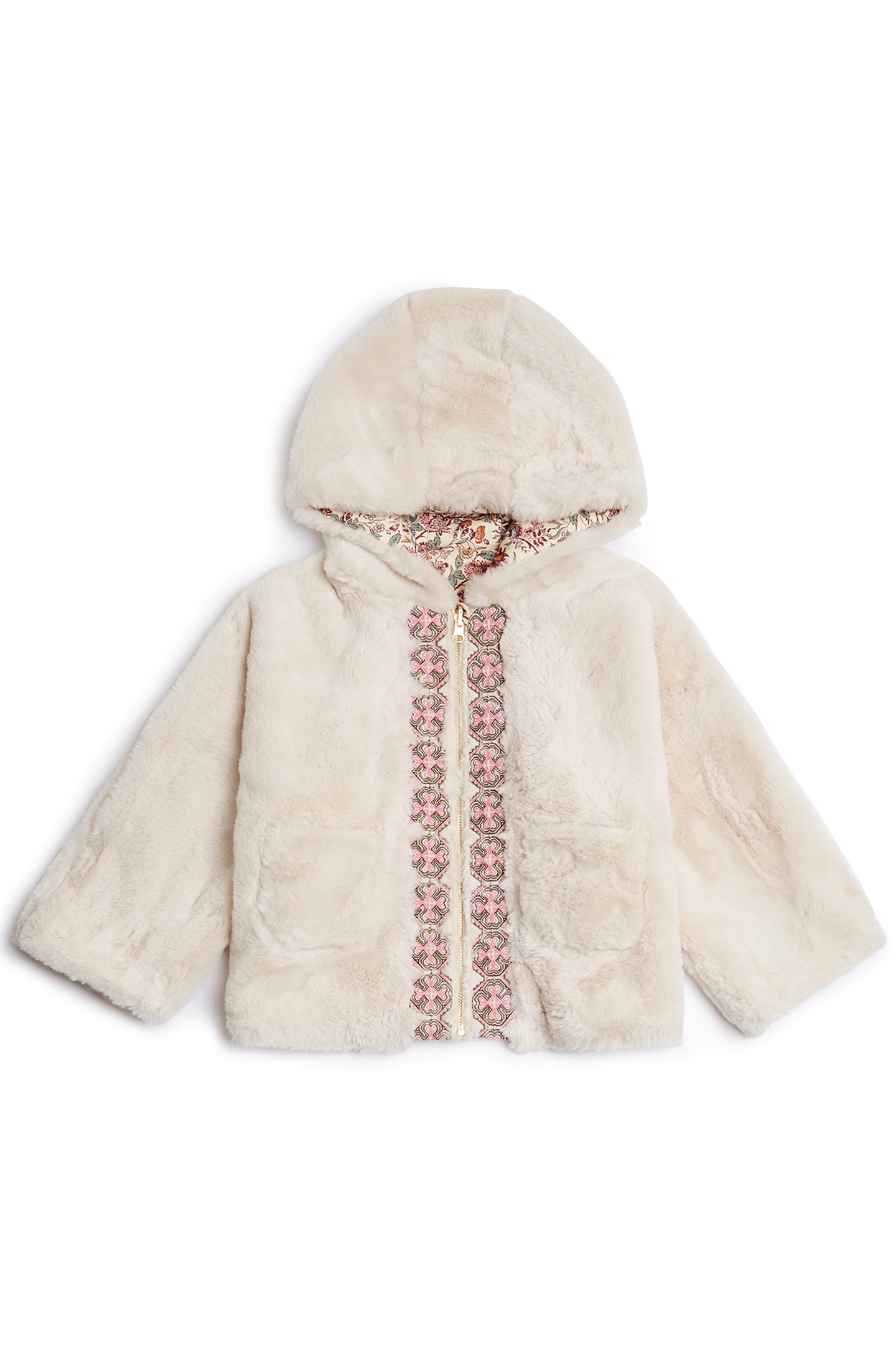 REVERSIBLE COAT FELVET CREAM SAVAGE GARDEN 3