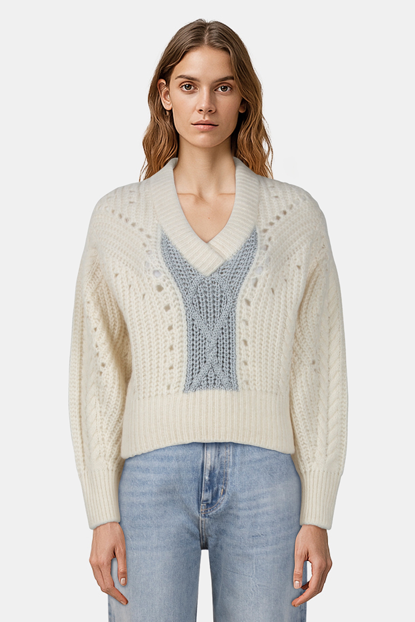 JUDIE PULLOVER ECRU/SILVER 1
