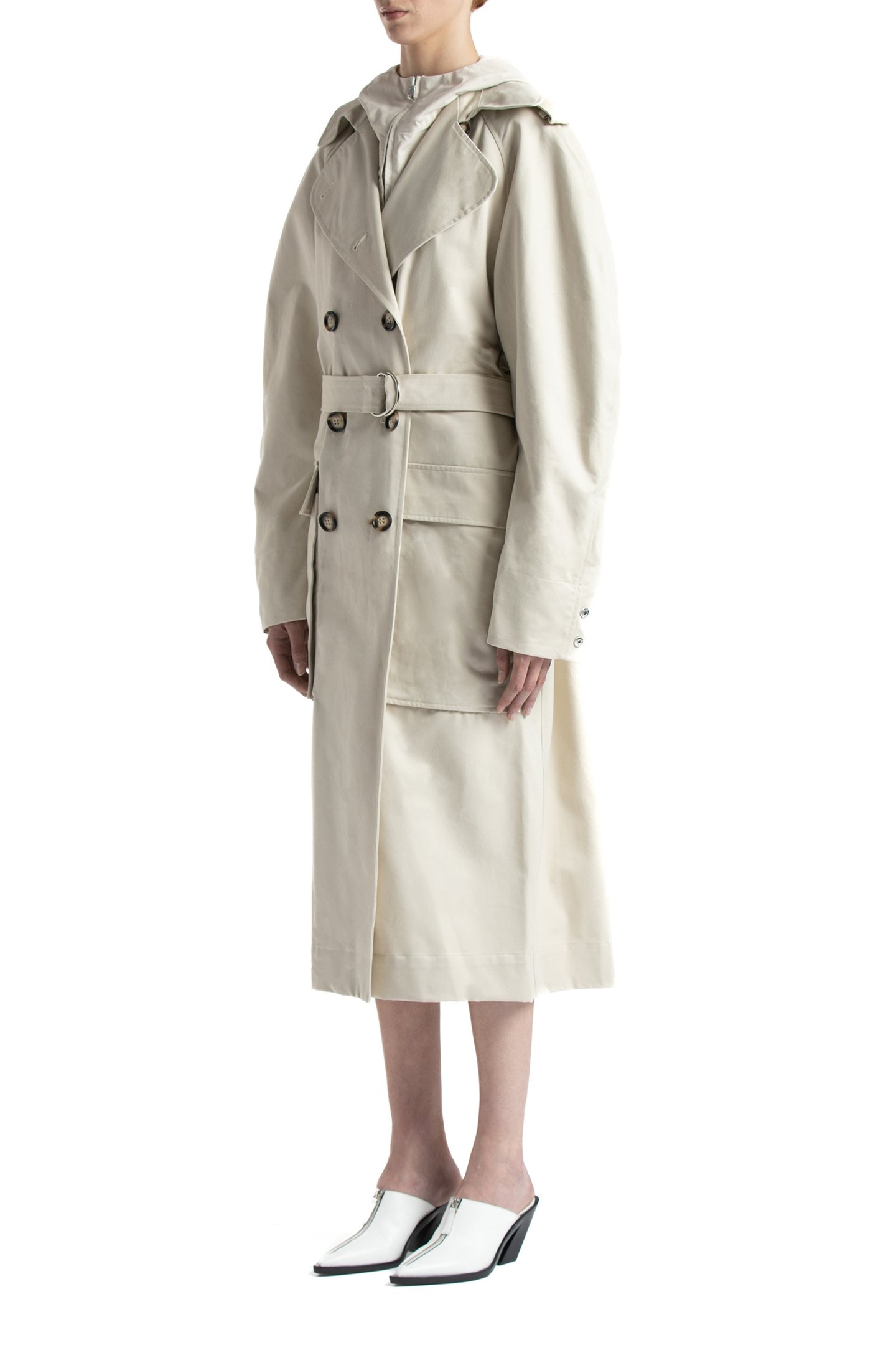 GABARDINE HOODED TRENCH BEIGE 3