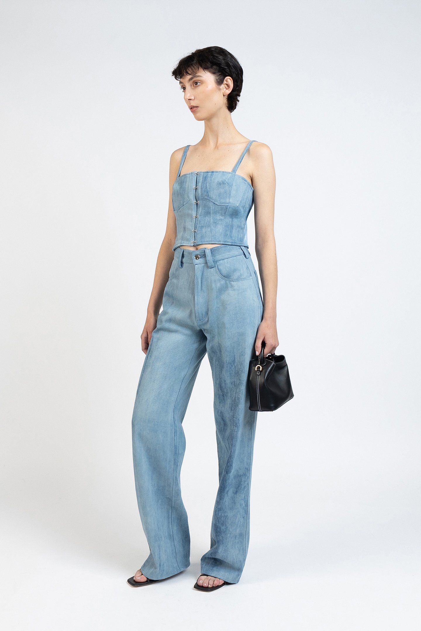 DENIM CARGO TROUSERS LIGHT BLUE 3