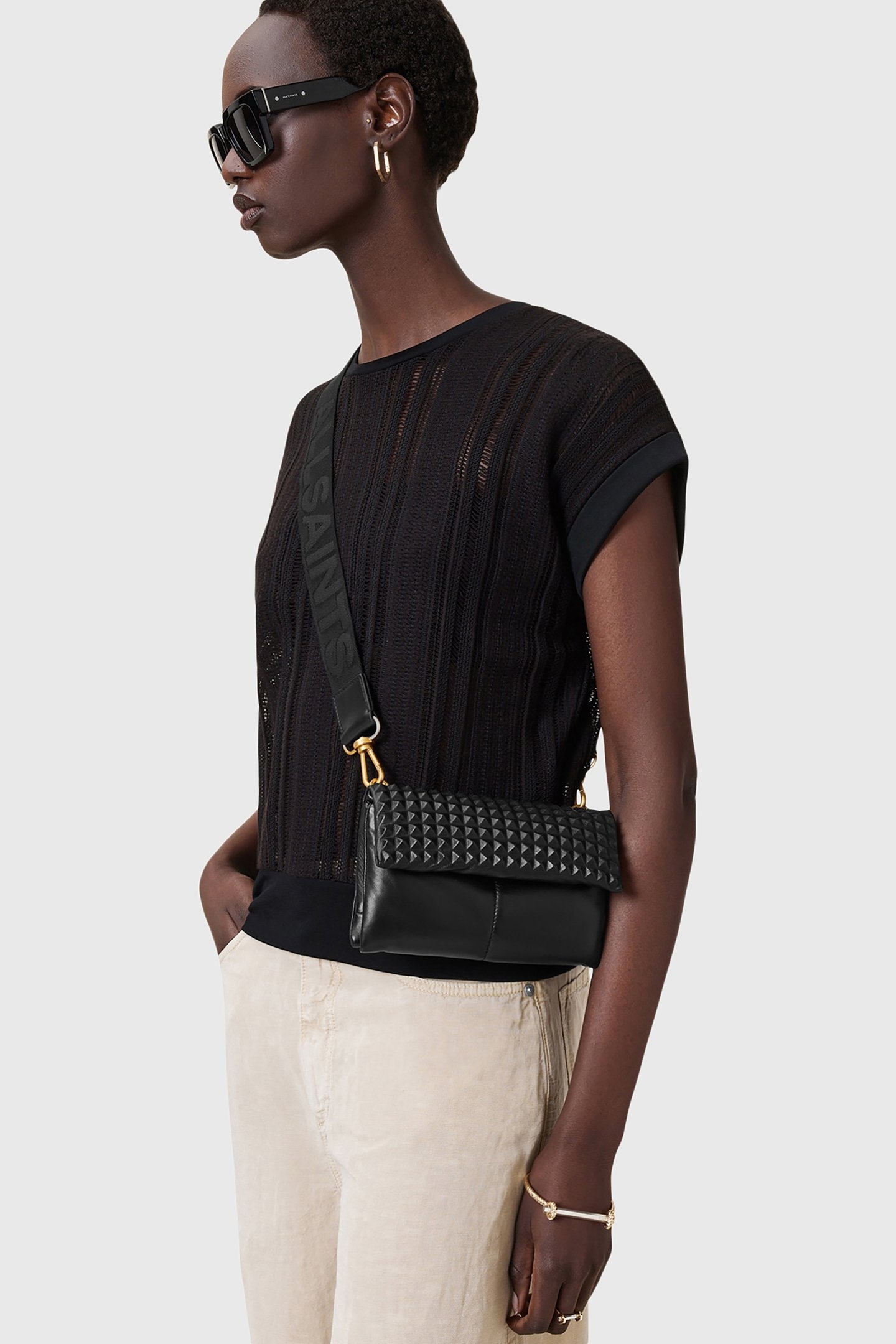 EZRA STUD CROSSBODY BLACK 1