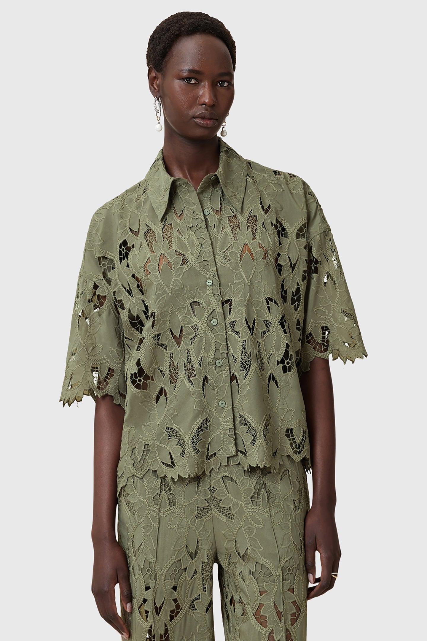 CHARLI EMB SHIRT MERMAID GREEN 1