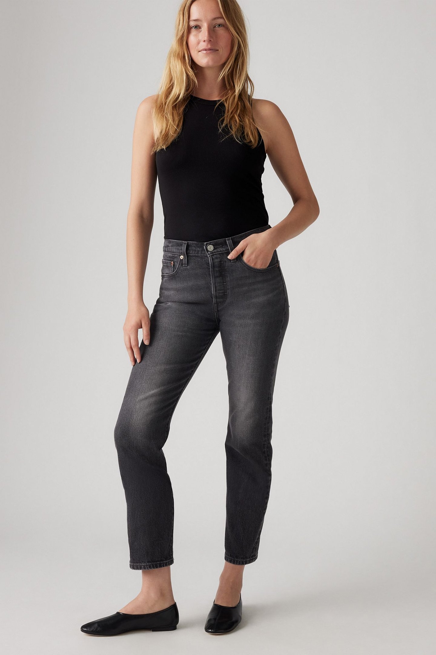 501® CROP JEANS BLACK 2