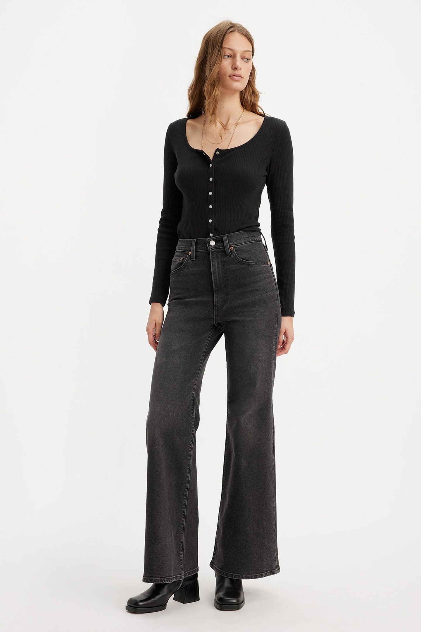 RIBCAGE BELL JEANS BLACK 1