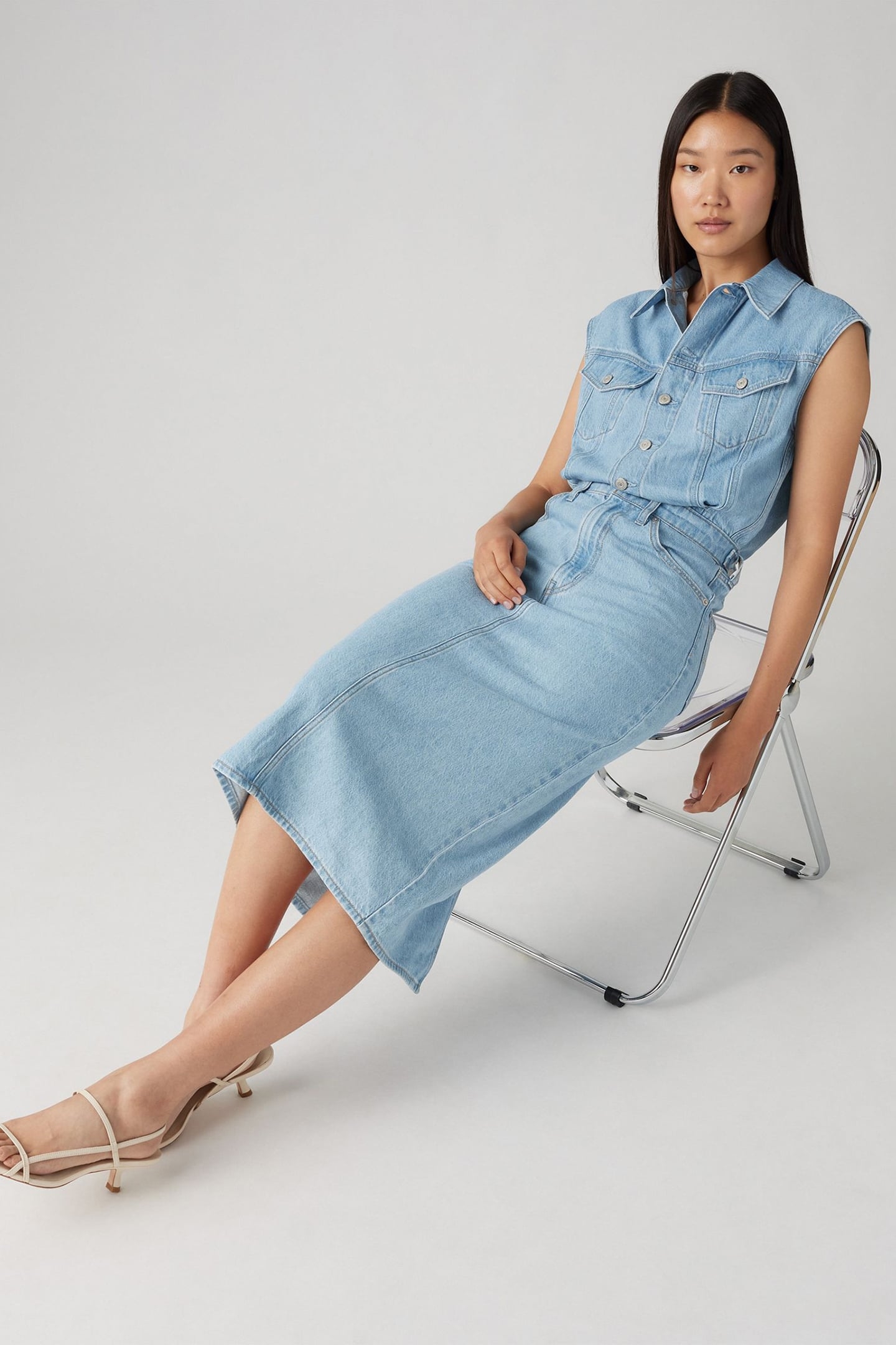 ICONIC SLEEVELESS LIGHTWEIGHT DRESS LIGHT INDIGO 4