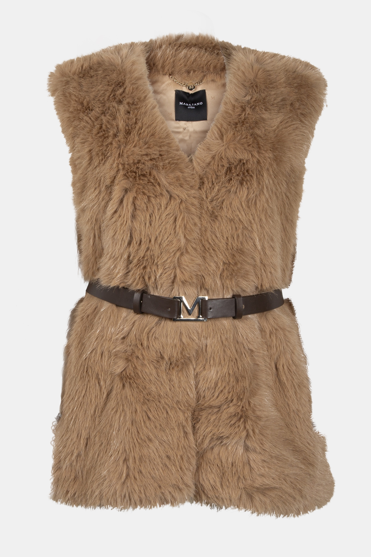 CHLOE FUR VEST HERB TAN MULTI 3