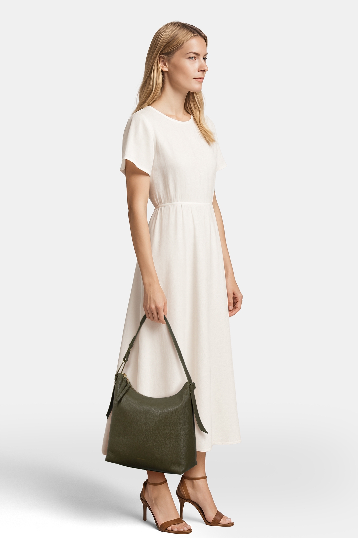 GRAINED LEATHER SHOULDER BAG 1