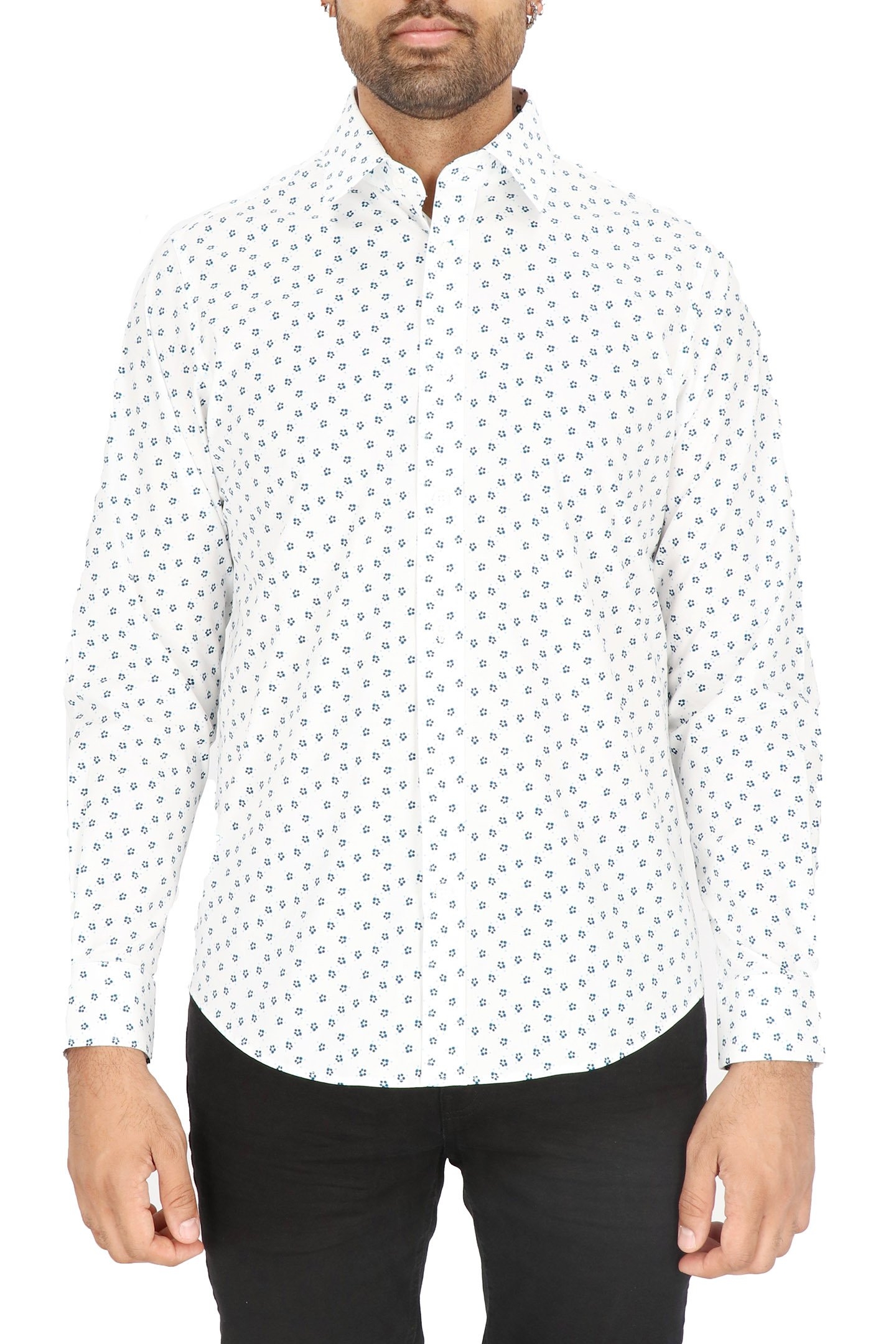 DRESS SHIRT WHITE/NAVY 1