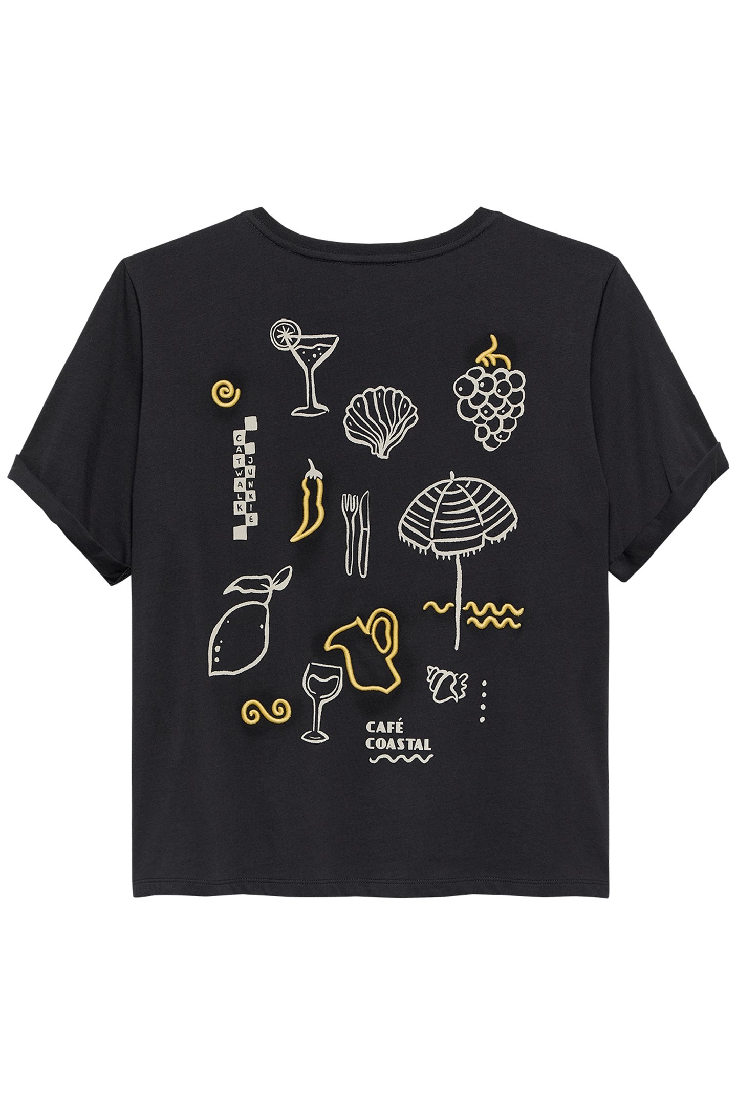 GRAPHIC ROLL UP SLEEVE TSHIRT DARK GREY 5